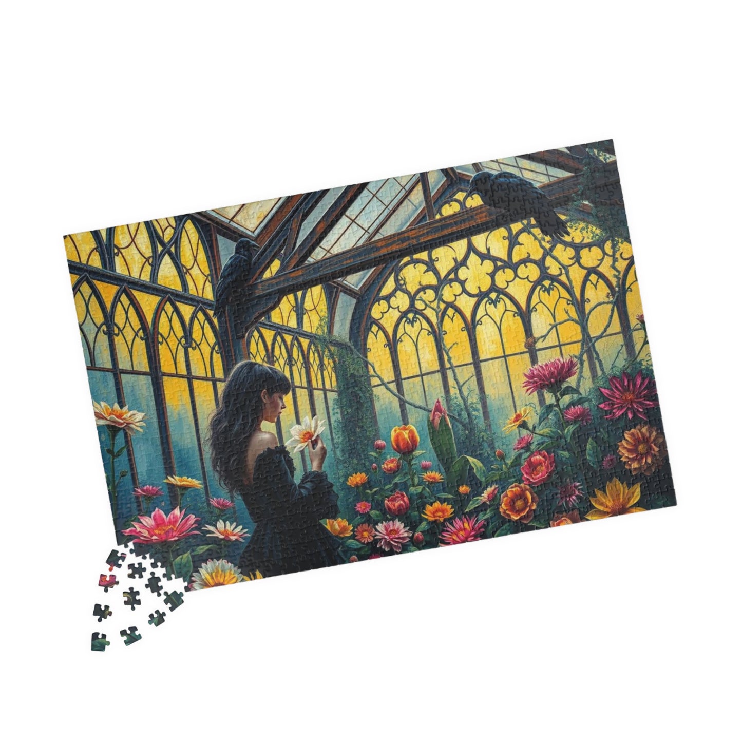 Twilight Flora Jigsaw Puzzle - A Gothic Garden, Gothic Greenhouse Game for Adult Dark Art Puzzle Lovers, Creative Gift for All Occasions