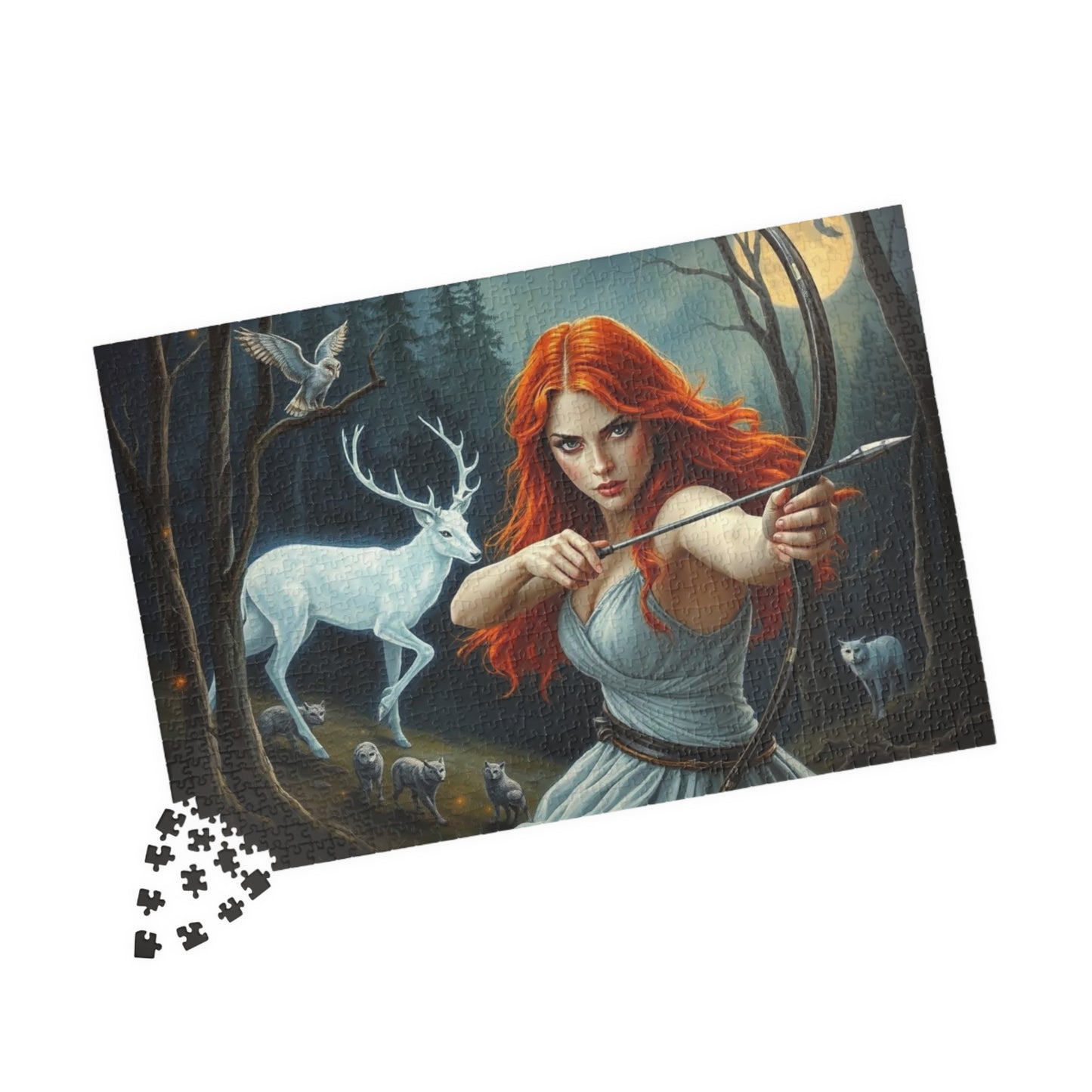 Enchanting Forest Quest Puzzle, Artemis Goddess of the Hunt Jigsaw Game | Whimsical Art, Nature Enthusiast Gift, Family Activity, Cozy Night Puzzle The Puzzle Chest