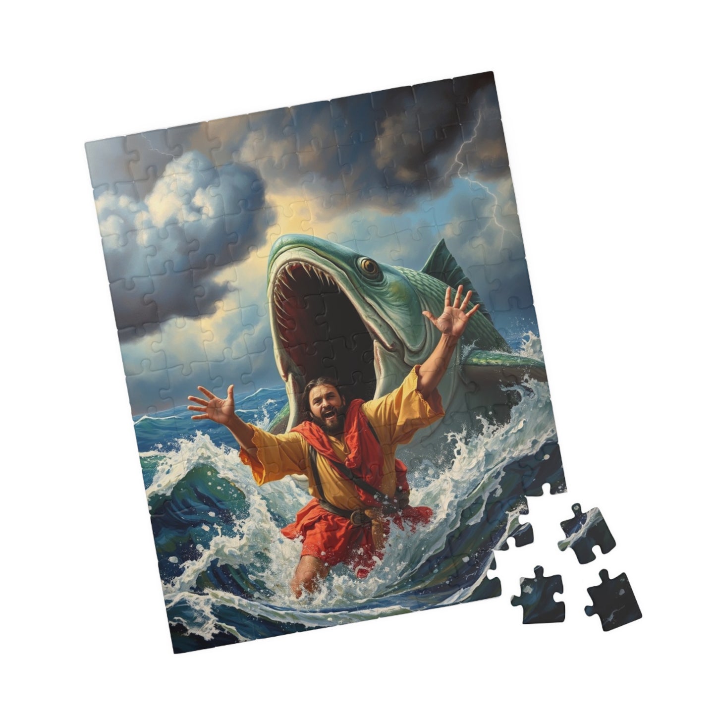 Christian Faith-Based Puzzle, Jonah and the Big Fish Epic Bible Story, Religious Jigsaw Game, Spiritual Gift for Puzzle Lover, Bible Puzzle Puzzle The Puzzle Chest