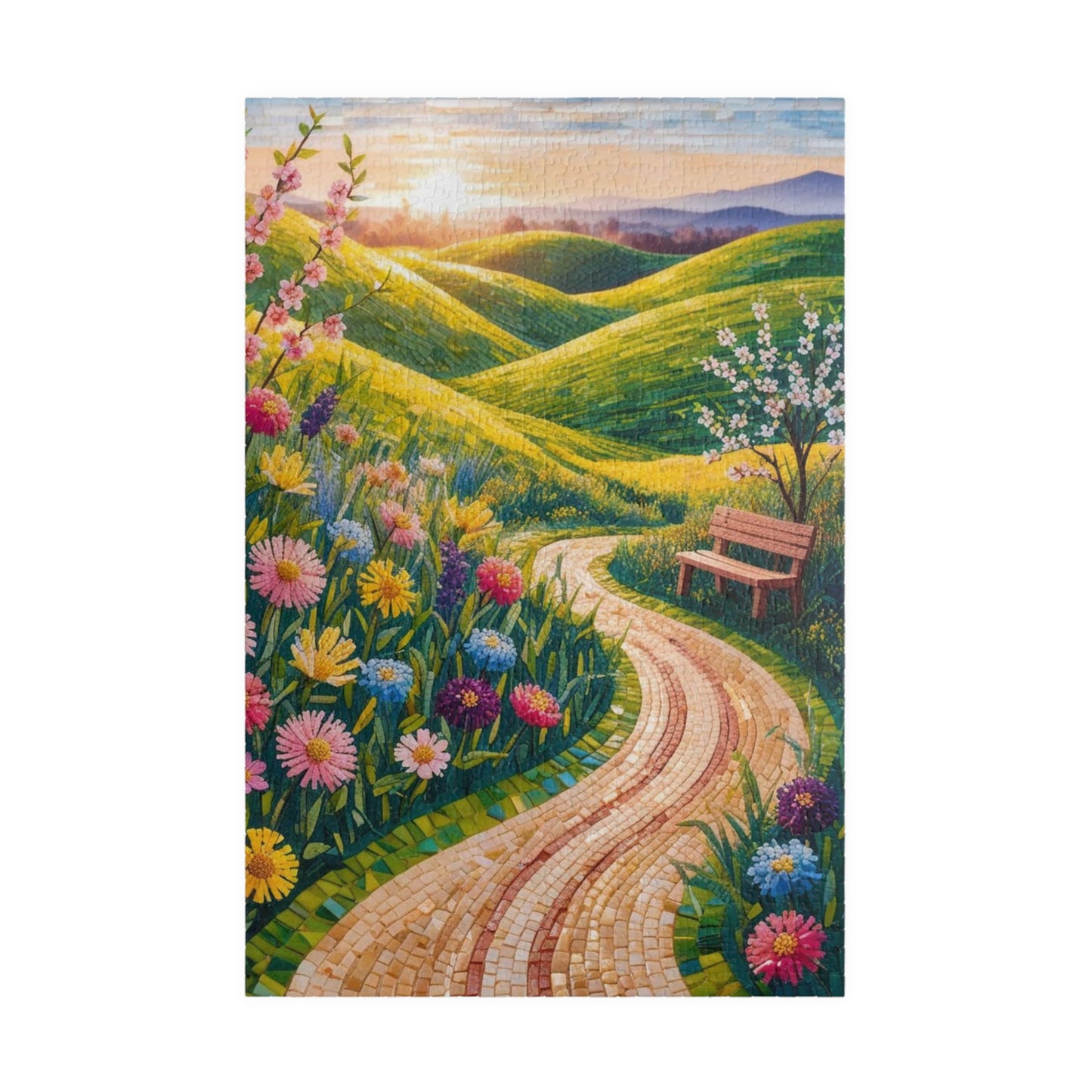 Scenic Garden Mosaic Puzzle, Nature Inspired Landscape Jigsaw Game, Perfect Gift for Family Fun 1014 pcs (Vertical) Puzzle The Puzzle Chest