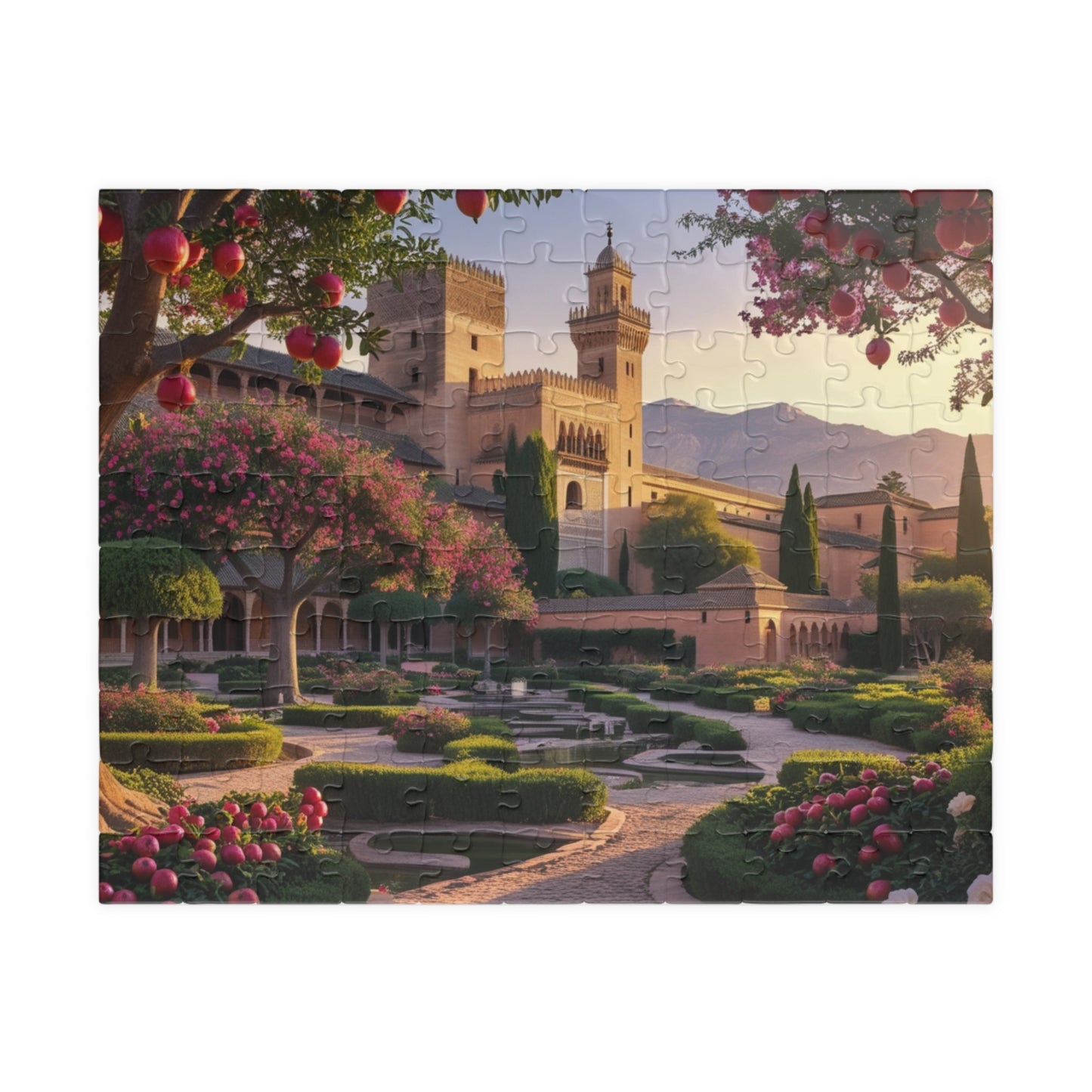 Alhambra Palace Landmark Puzzle, Spanish Architecture Jigsaw Game, Pomegranate Tree Garden, Family Entertainment, Quiet Leisure Activity 110 pcs (Horizontal) Puzzle The Puzzle Chest