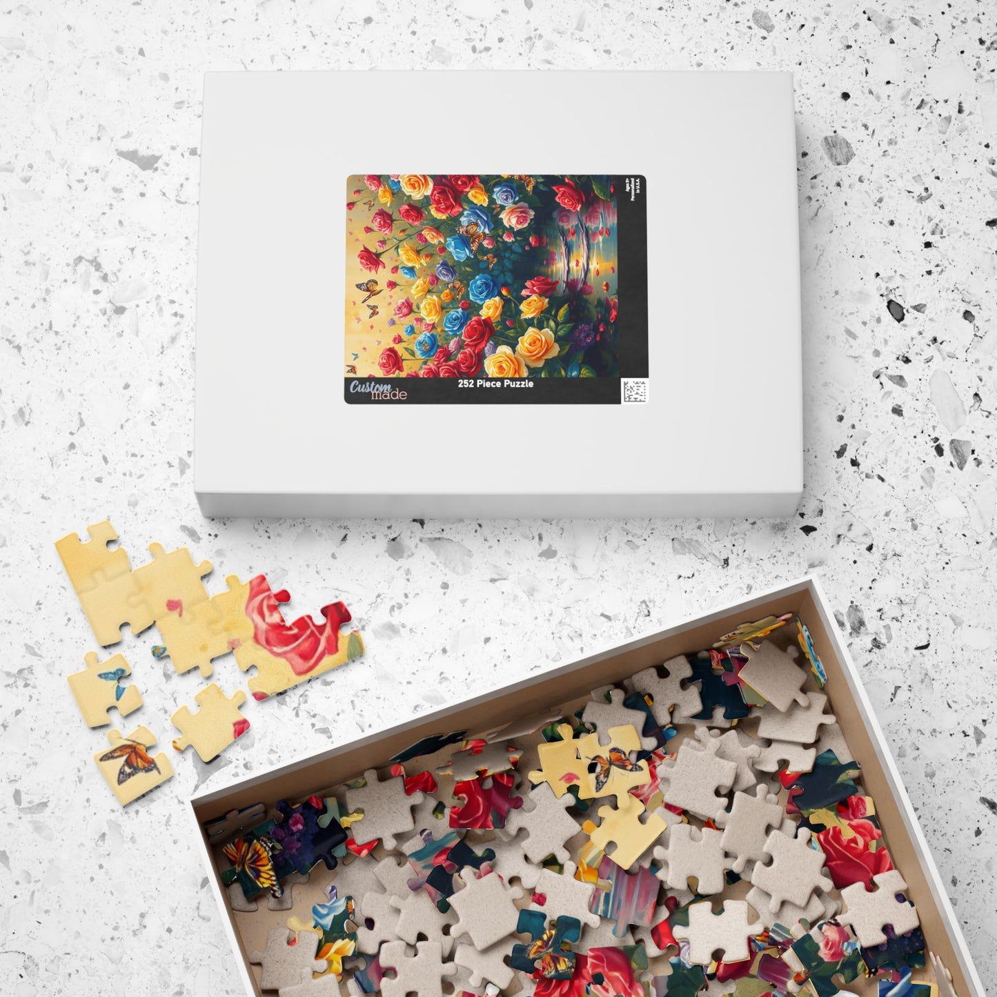 Rose Butterfly Garden Puzzle, Nature-Themed Jigsaw Game, Flower Art Decor, Family Game Night, Birthday Gift for Friends Puzzle The Puzzle Chest