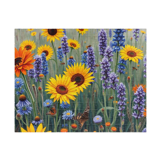 Sunflower and Lavender Puzzle, Floral Jigsaw Game for Adults, Flower Botanical Gift for Nature Lover, Family Activity, Mindful Fun, Relief 252 pcs (Horizontal) Puzzle The Puzzle Chest