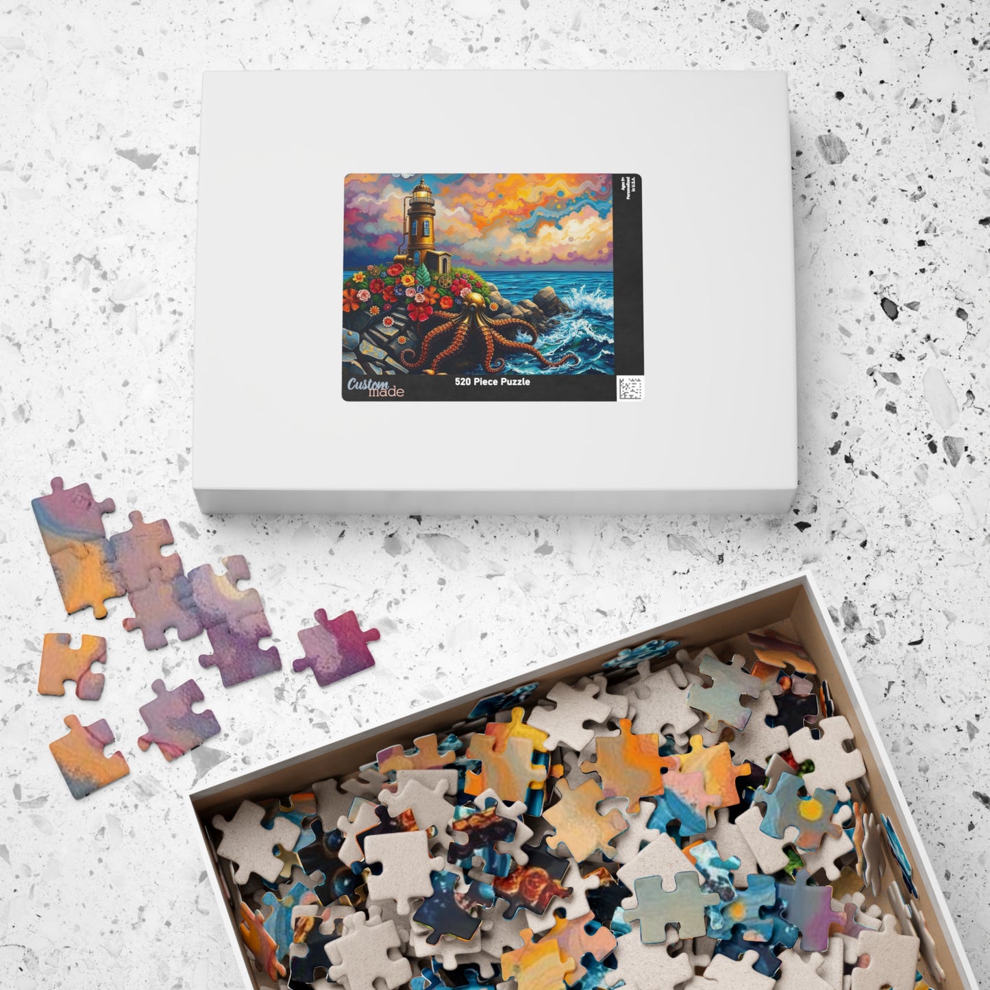 Ocean Lighthouse Puzzle - Steampunk Jigsaw Game for Adults, Nautical Theme Home Entertainment, Mindfulness Activity, Holiday Birthday Gift Puzzle The Puzzle Chest