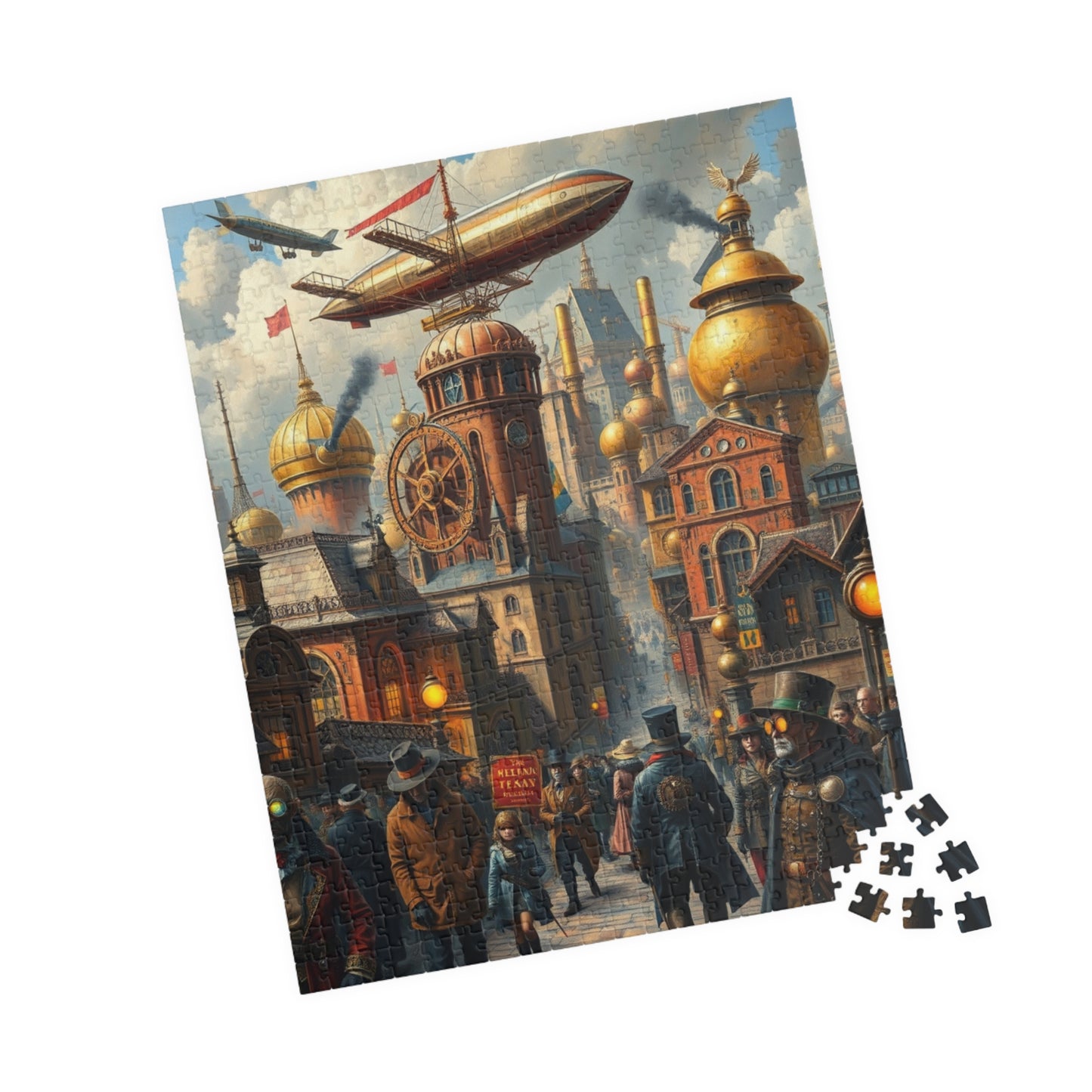 Steampunk Cityscape Puzzle, Unique Jigsaw Game for Adults, 110/252/520/1014-piece, Perfect Gift for Puzzle Lovers, Family or Solo Fun, Hobby Puzzle The Puzzle Chest