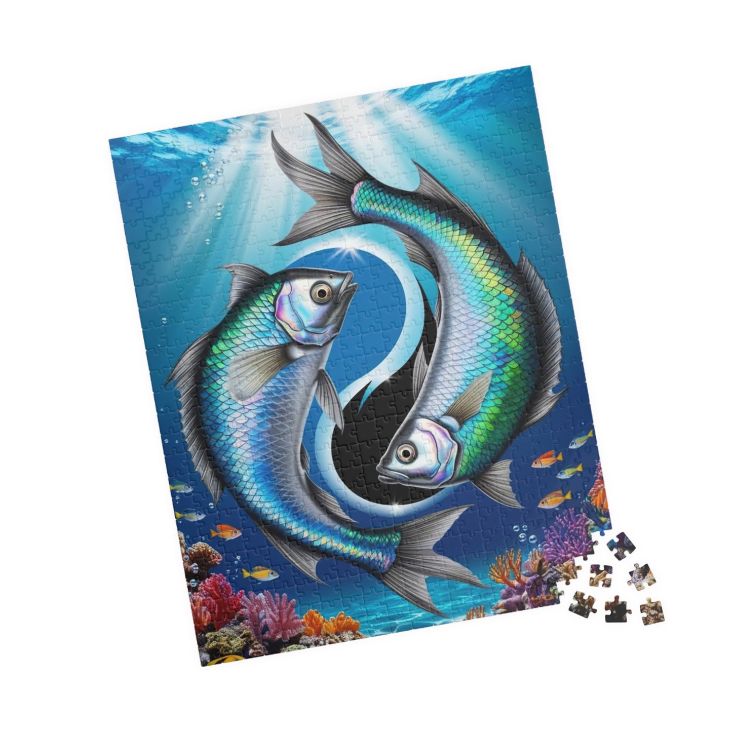 Ying Yang Fish Puzzle, 110-1014 Piece Pisces Zodiac Sign Jigsaw, Mindfulness Activity Gift for Fish Lovers, Family Game Night, Brain Teaser Puzzle The Puzzle Chest