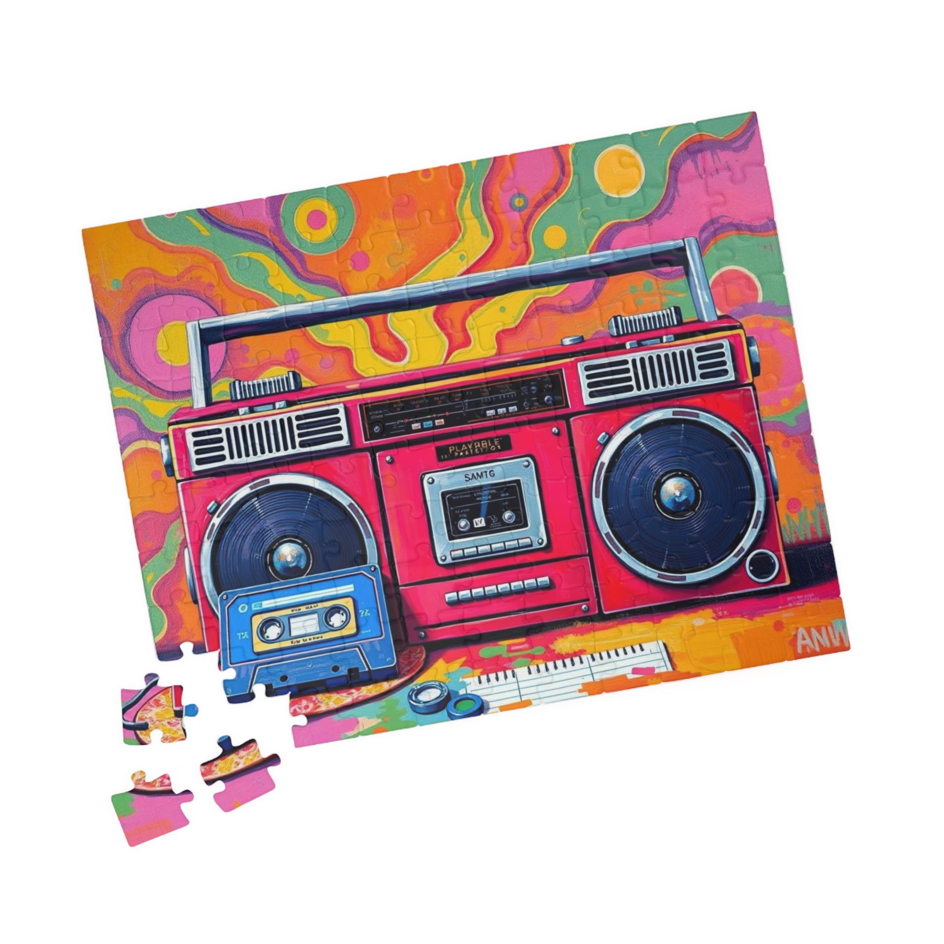 Retro Boombox Puzzle - Pop Art Jigsaw Game, Fun Family Activity, Music Lover Gift, Vintage Vibe, Home Entertainment, Perfect for Game Night Puzzle The Puzzle Chest