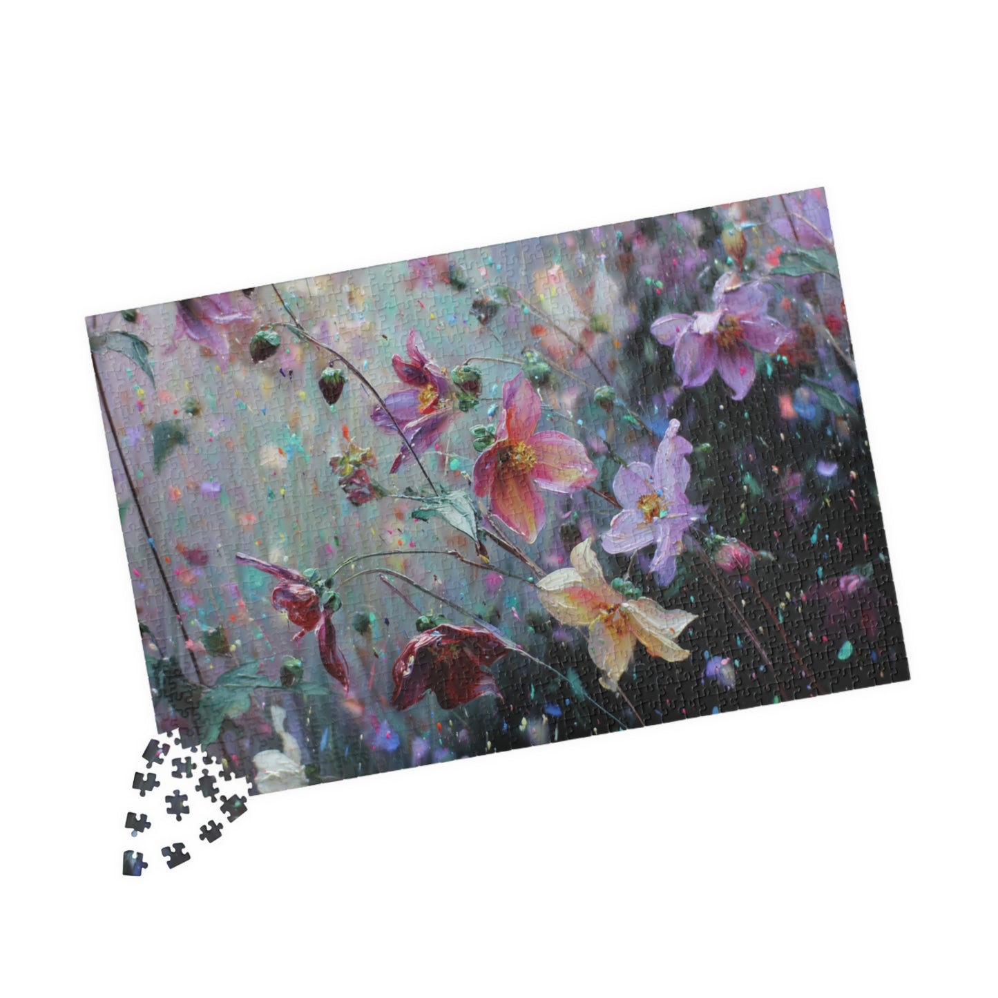 Abstract Wildflower Jigsaw Puzzle - Ethereal Garden in Motion