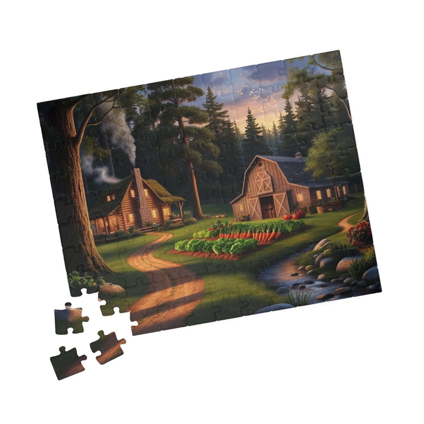 Secluded Farmstead Puzzle, Cozy Cabin Landscape Jigsaw Game, Outdoor Vibes, Solo Fun, Gift for Game Night, 110-1014 Piece, Family Activity Puzzle The Puzzle Chest