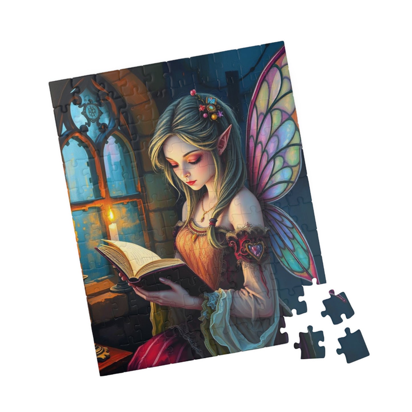 Bookish Fairy Jigsaw Puzzle - Reading by Candlelight, 110-1014 Piece Fantasy Game for Holiday Birthday Gift, Family Fun, Mindful Activity