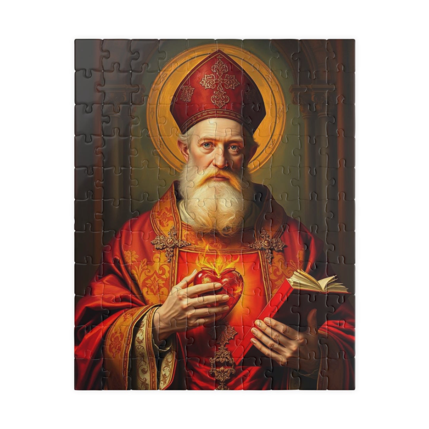 Saint Augustine Jigsaw Puzzle for Adult, Religious Gift for Catholics, Spiritual Home Entertainment, Mindful Faith-Based Fun Family Activity 110 pcs (Vertical) Puzzle The Puzzle Chest