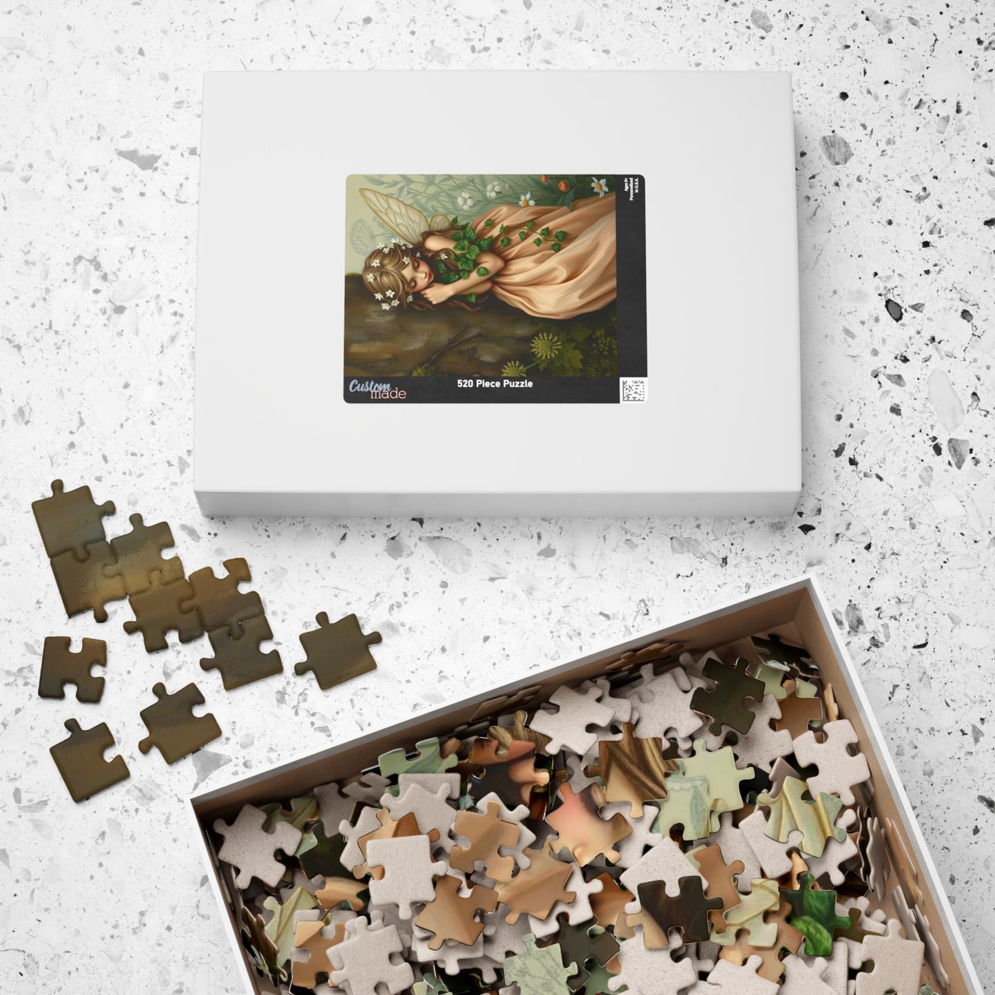 Thoughtful Woodland Fairy Puzzle - Peach Gown, Mossy Tree, Forest Scene, 110-1014 Piece Jigsaw, Gift for Nature Lover, Family Fun Activity Puzzle The Puzzle Chest
