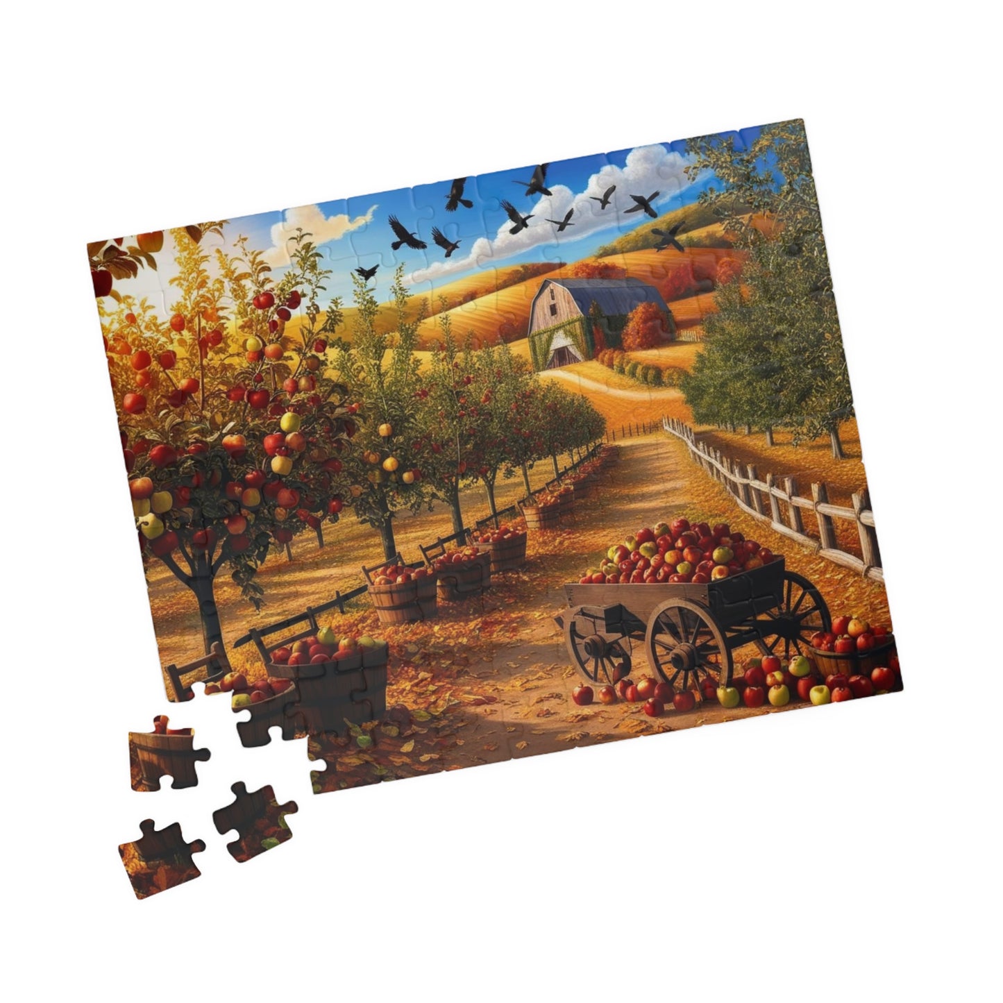 Apple Orchard Jigsaw Puzzle, Autumn Landscape Scene, Gift for Puzzle Lovers, Family Fun, Cozy Night In, Fall Decor, Thanksgiving Puzzle The Puzzle Chest