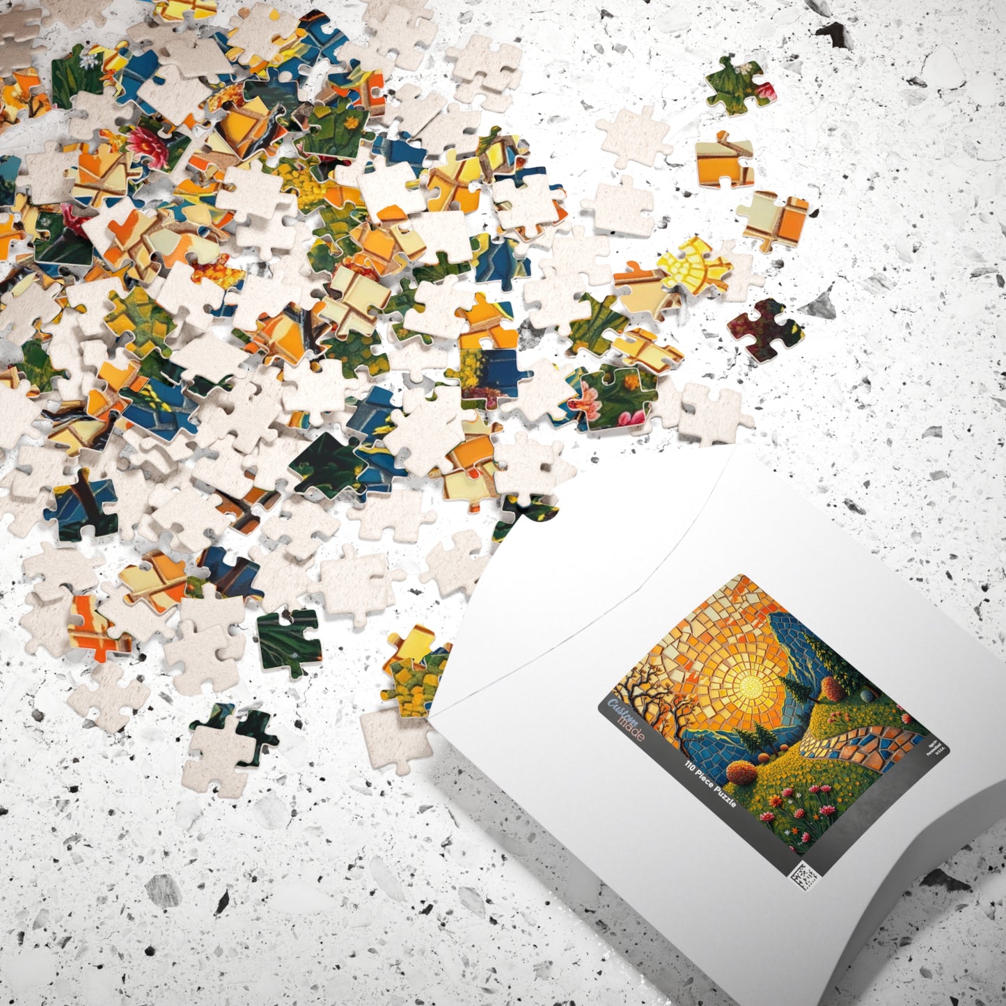 Vibrant Mosaic Landscape Puzzle, 110 to 1014 pieces, Colorful Nature Artwork, Fun Family Activity, Cozy Night In, Gift Idea, DIY Project Puzzle The Puzzle Chest