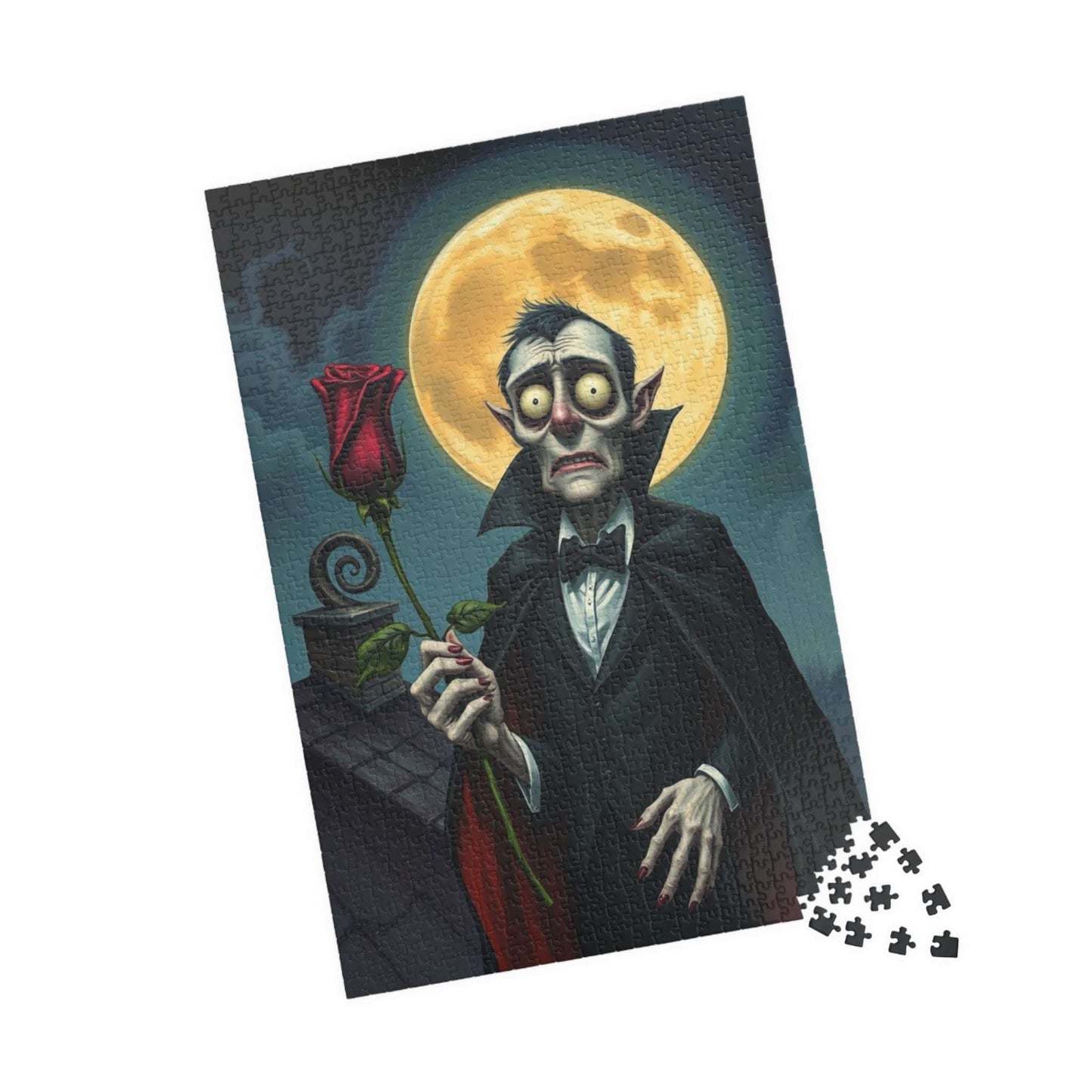 Spooky Vampire Themed Puzzle - Whimsical Gothic Art, Fun Halloween Activity, Unique Gift for Horror Lovers, Family Game Night Puzzle The Puzzle Chest