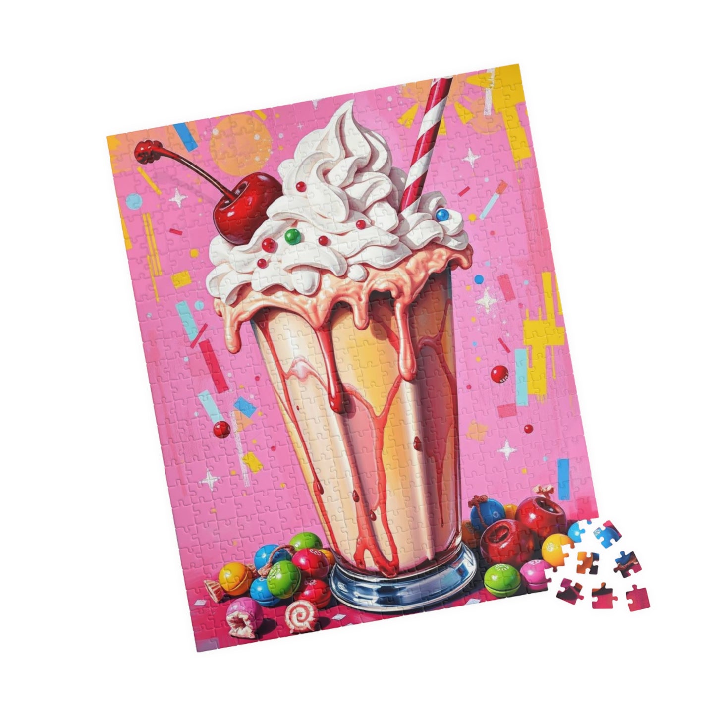 Ice Cream Sundae Puzzle, Pop Art Jigsaw Fun Family Activity, Home Entertainment, Holiday Birthday Gift for Friend, Brain Teaser Puzzle The Puzzle Chest