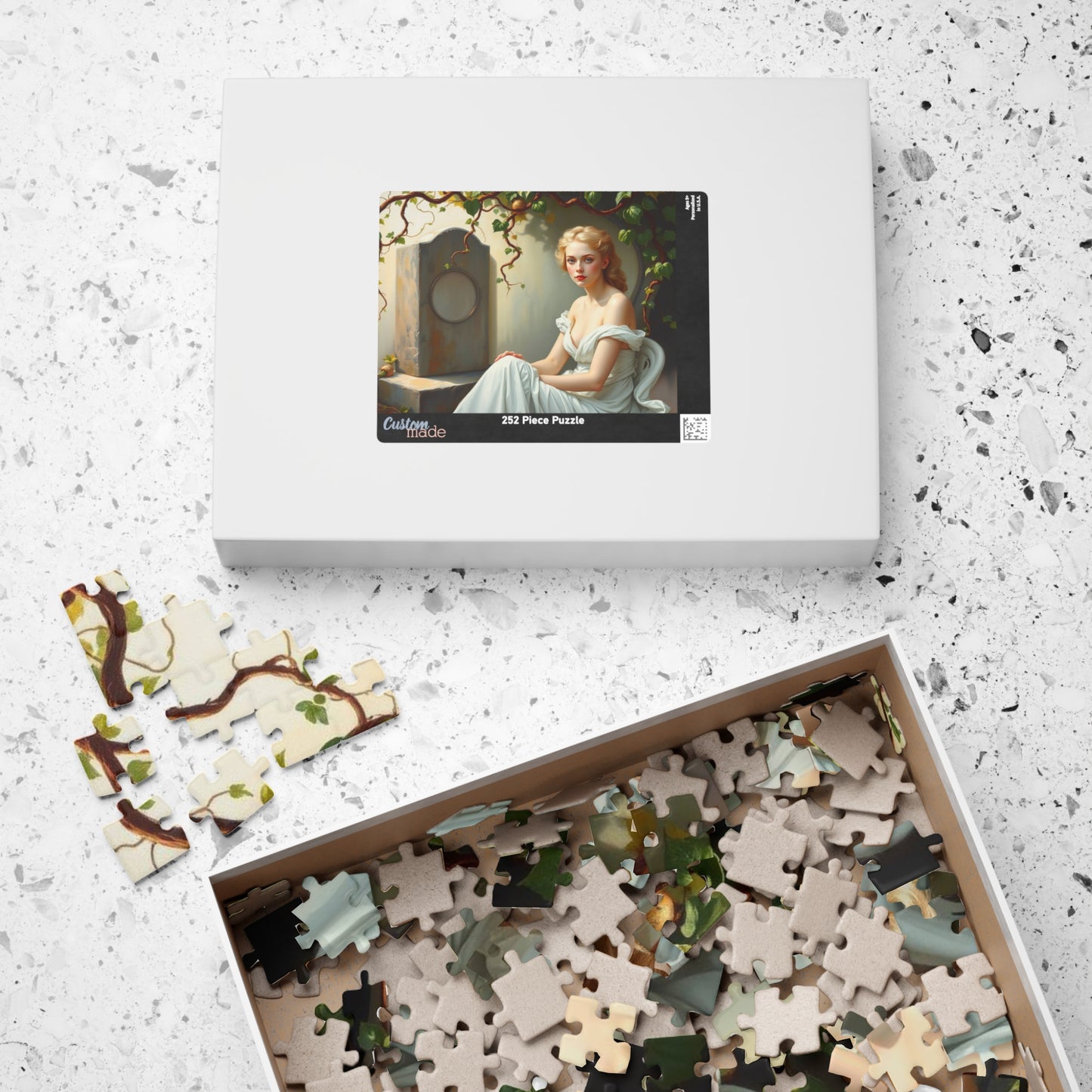 Mourner's Vigil Gothic Jigsaw Puzzle - Woman at Cemetery, Gothic Art Print, Dark Romantic Fantasy Gift for Art Lovers and Puzzle Collectors Puzzle The Puzzle Chest