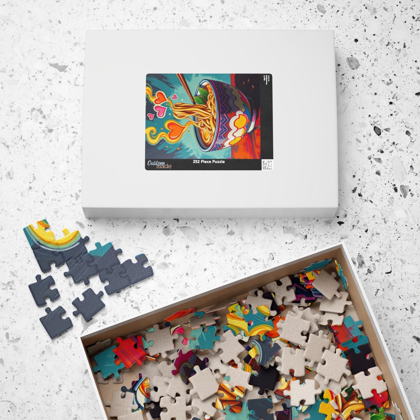 Noodle Bowl Puzzle - Pop Art Jigsaw Game, Colorful Food Art, Fun Family Activity, Creative Gift for Foodies, Cozy Night In, 110-1014 Pieces Puzzle The Puzzle Chest