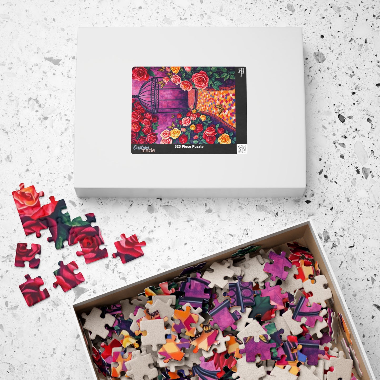 Rose Garden Mosaic Puzzle, 110-1014 Pieces Floral Jigsaw Game for Relaxation, Gift for Flower Lover, Frameable Home Decor, Solo Fun, Mindful Puzzle The Puzzle Chest