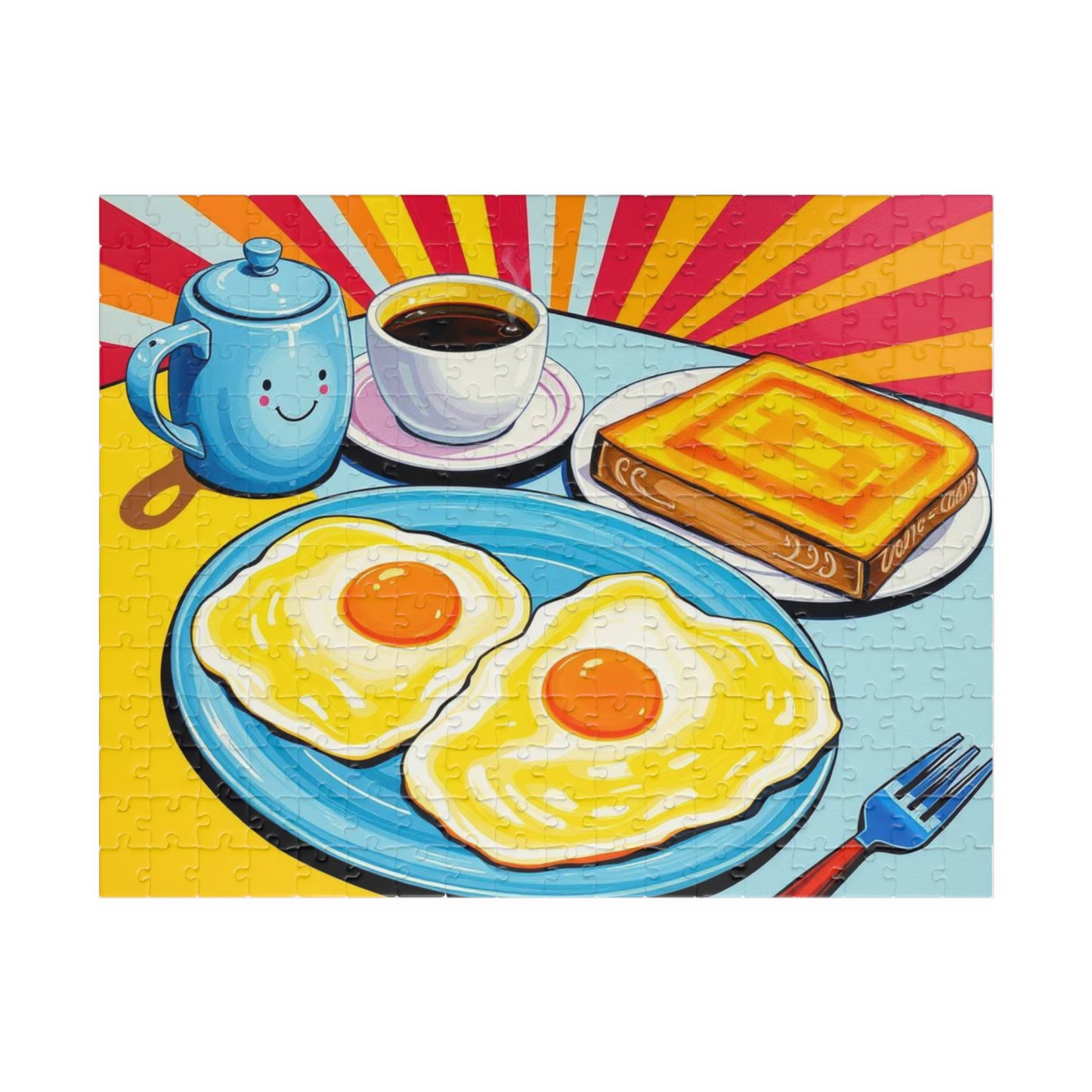 Breakfast Delight Puzzle | Fun Morning Scene Pop Art Jigsaw for Family Game Night, Gift for Food Lovers, Home Entertainment 252 pcs (Horizontal) Puzzle The Puzzle Chest