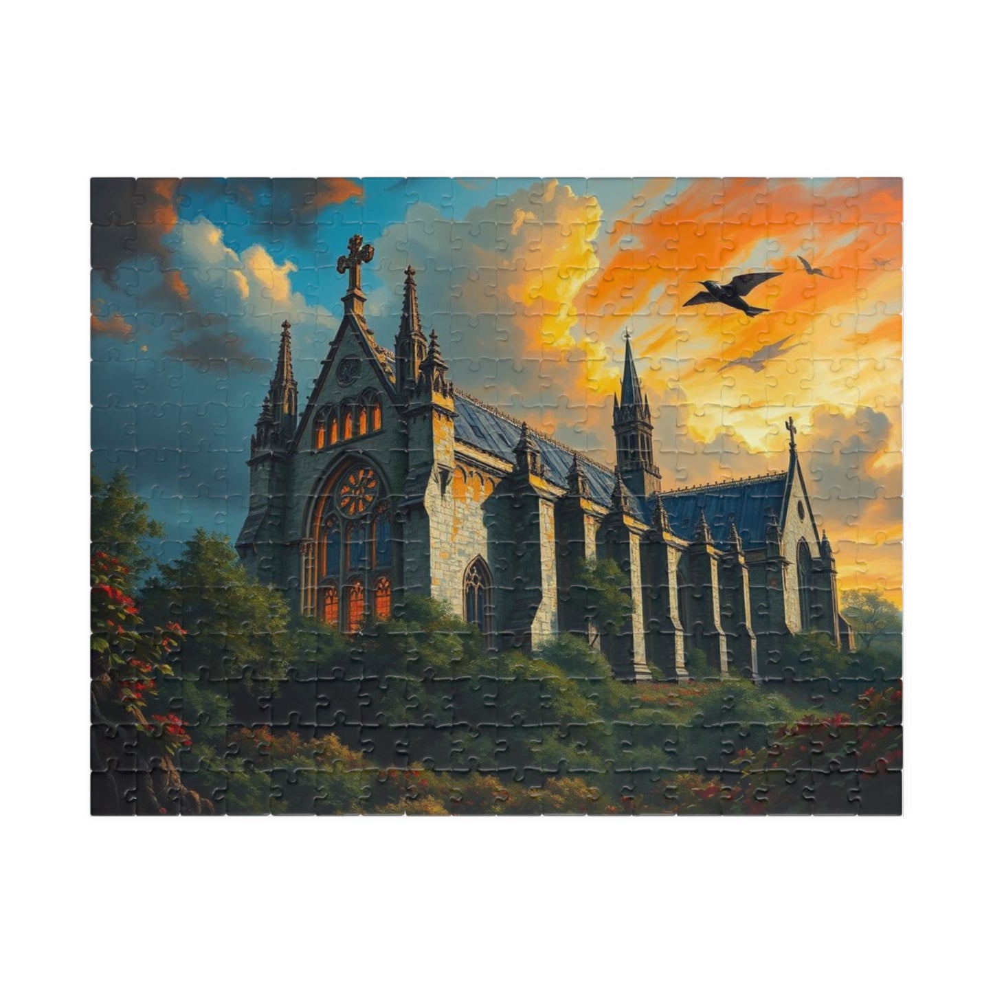 Abbey in the Wildwood Jigsaw Puzzle - Gothic Puzzle Landscape, 1000-Piece Puzzle Art for Solo Fun, Gift for Puzzle Lovers, Indoor Activity 252 pcs (Horizontal) Puzzle The Puzzle Chest