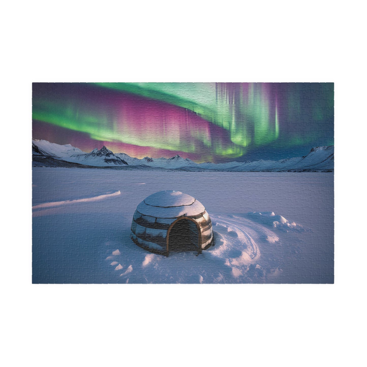 Aurora Borealis Jigsaw Puzzle - 110, 252, 520, 1014-piece Igloo Scenic Gift for Nature Lovers, Family Activity, Game Night, Cozy Gift Idea 1014 pcs (Horizontal) Puzzle The Puzzle Chest