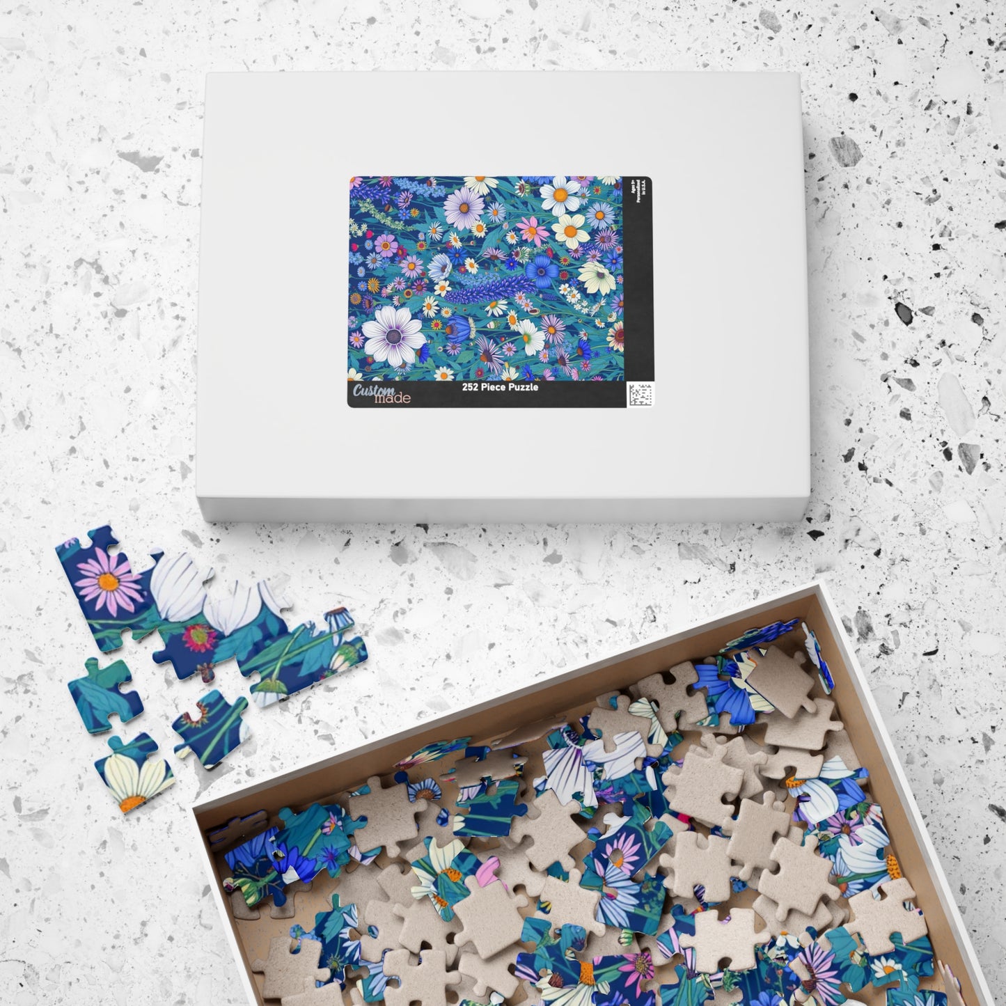 Colorful Floral Puzzle, Flower Design Jigsaw Game for Family Fun, Perfect Gift for Adults, Unique Frameable Art Puzzle The Puzzle Chest