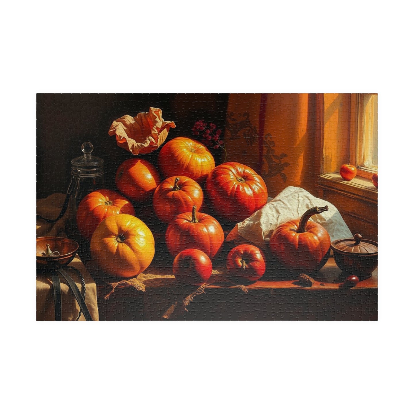 Fall Harvest Still Life Jigsaw Puzzle, Autumn Vintage Style Art Design, Seasonal Cozy Family Activity, Best Puzzle Lover Gift, Thanksgiving 1014 pcs (Horizontal) Puzzle The Puzzle Chest