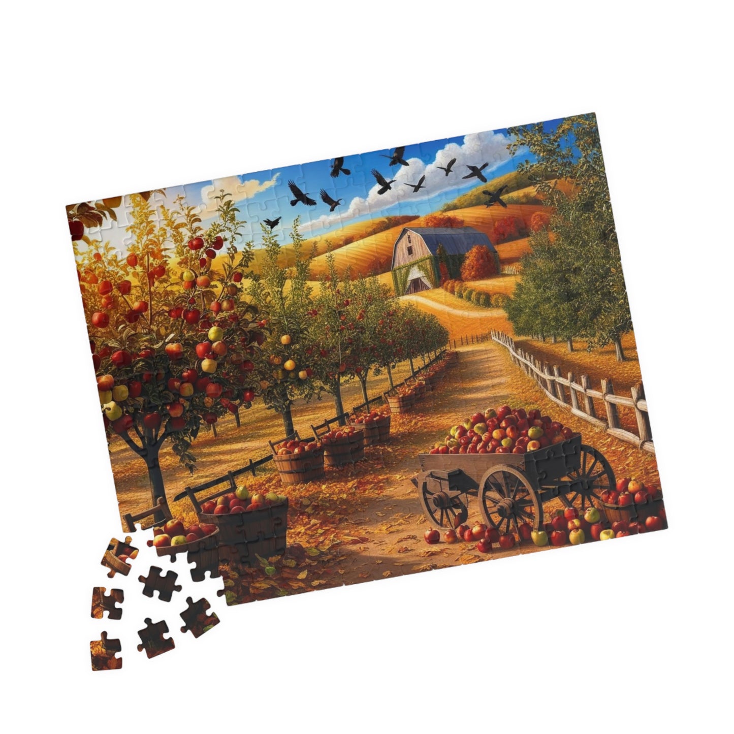 Apple Orchard Jigsaw Puzzle, Autumn Landscape Scene, Gift for Puzzle Lovers, Family Fun, Cozy Night In, Fall Decor, Thanksgiving Puzzle The Puzzle Chest