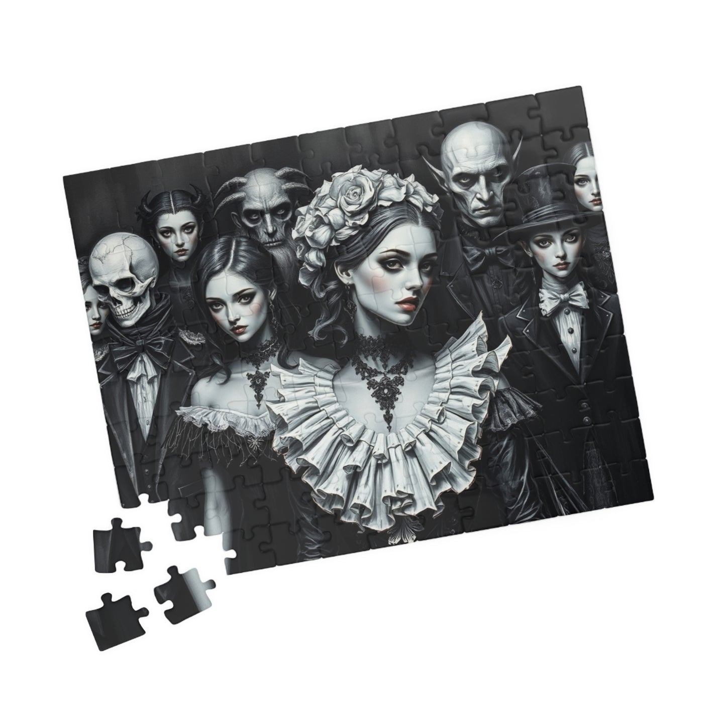 Elegant Gothic Art Puzzle - Enchanting 110/252/520/1014-piece Mystical Collectible, Halloween Gift for Art Lovers, Mindfulness Activity The Puzzle Chest