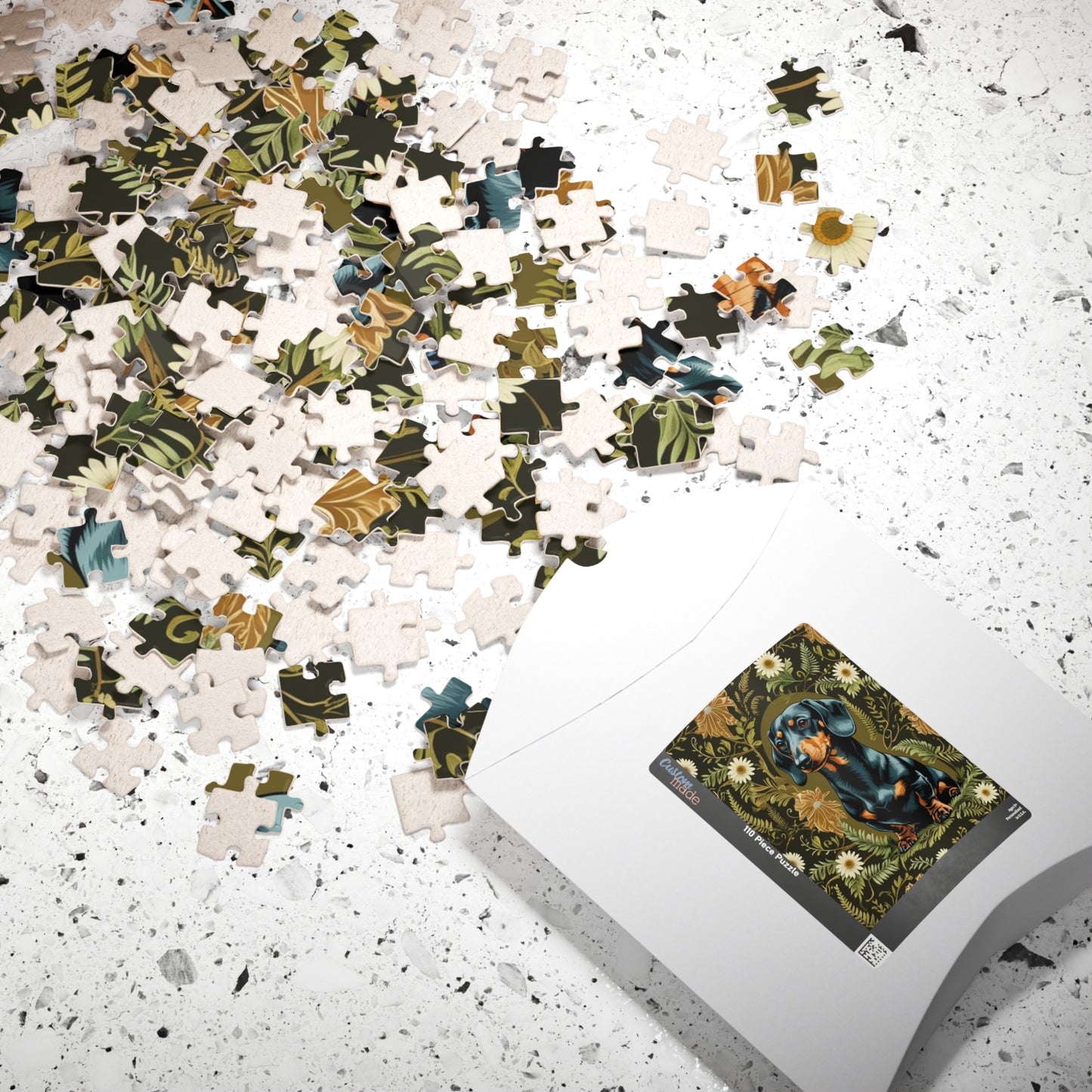 Vintage Dachshund Puzzle - William Morris Inspired 110-1014 Piece Family Dog Jigsaw Game, Fun Indoor Activity, Best Animal Lover Gift Idea Puzzle The Puzzle Chest