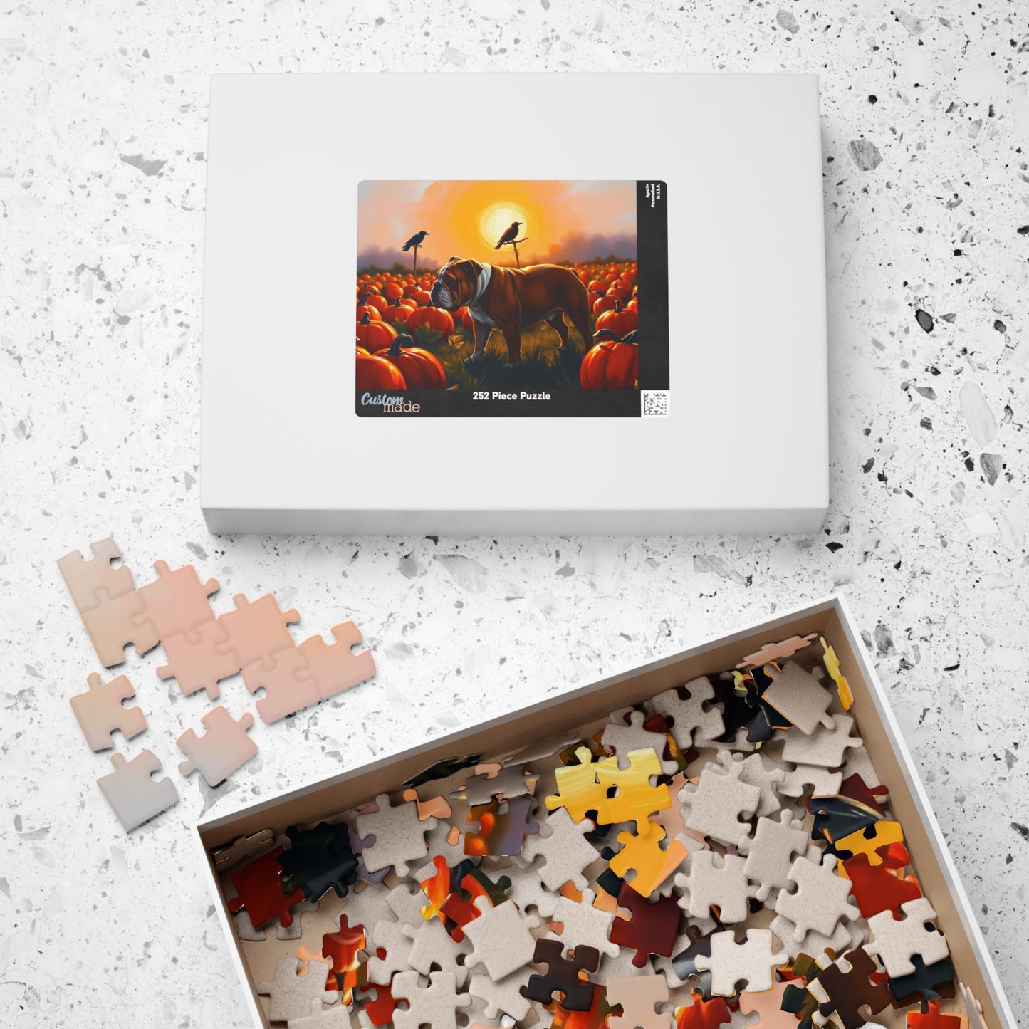 Autumn Bulldog Puzzle, Cozy Family Jigsaw Game for Adults, Perfect for Dog Lovers, Fall Home Entertainment, Creative Gift Idea for Friend Puzzle The Puzzle Chest