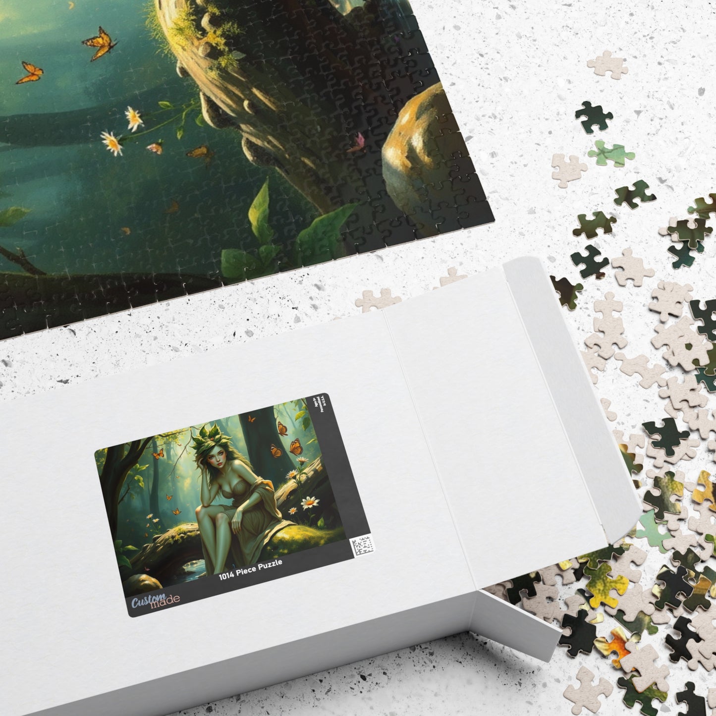 Green Skin Forest Nymph Jigsaw Puzzle, Serene Woodland Mythical Creature, Fantasy Nature Lover Gift, Mindful Family Activity, Leisure Hobby Puzzle The Puzzle Chest