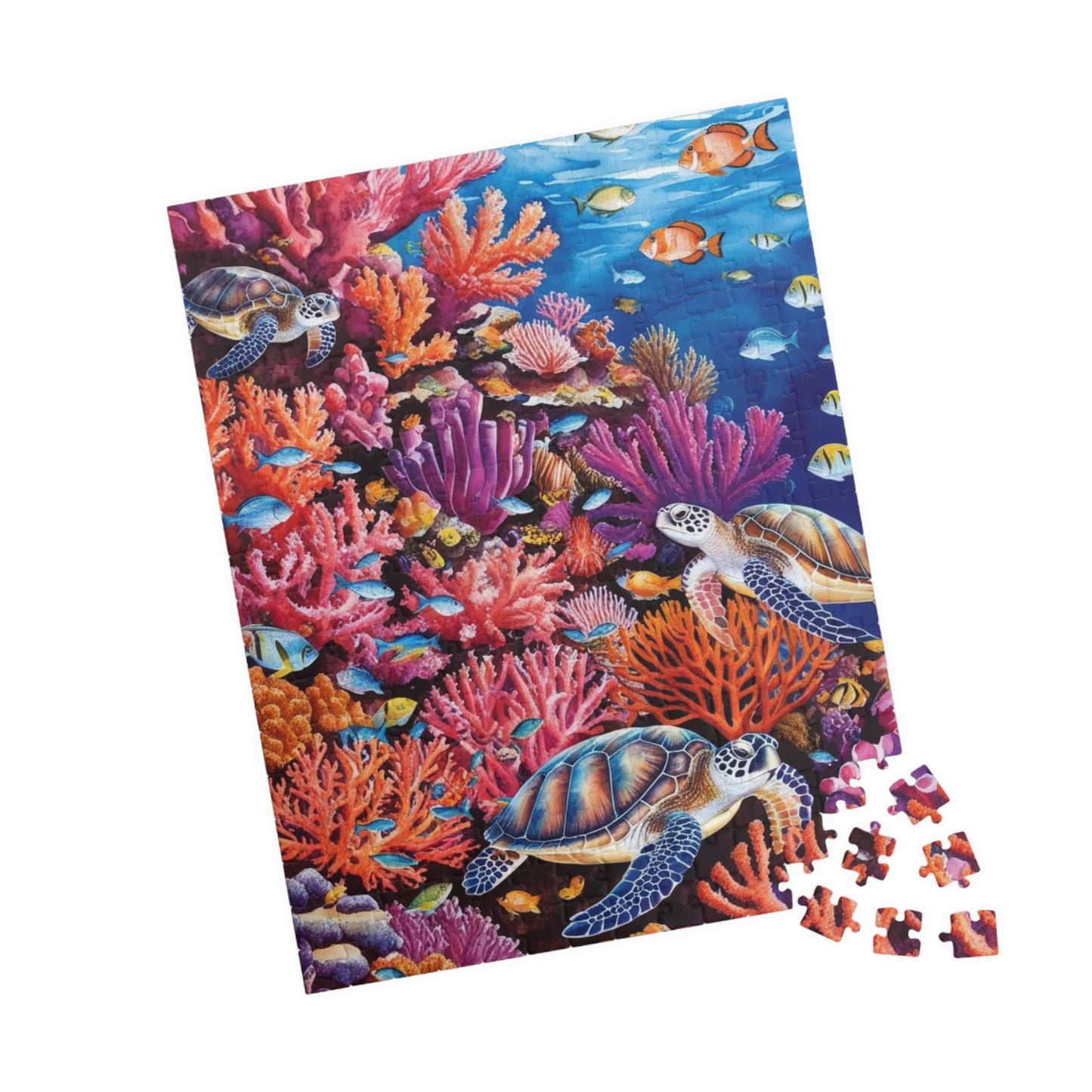Underwater Sea Turtles Jigsaw Puzzle, 520-Piece Ocean Coral Reef Fish, Meditation Game, Stress Relief Activity, Best Gift for Nature Lovers Puzzle The Puzzle Chest