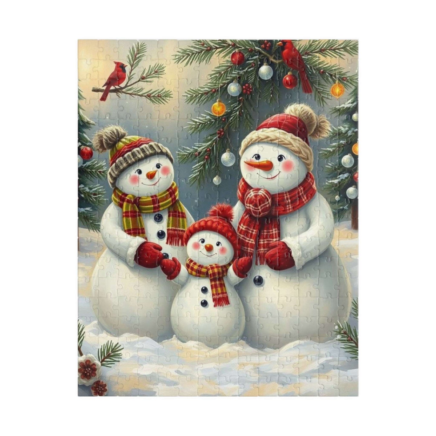 Snowman Family Jigsaw Puzzle for Adults, 110/252/520/1014-piece Christmas Puzzle