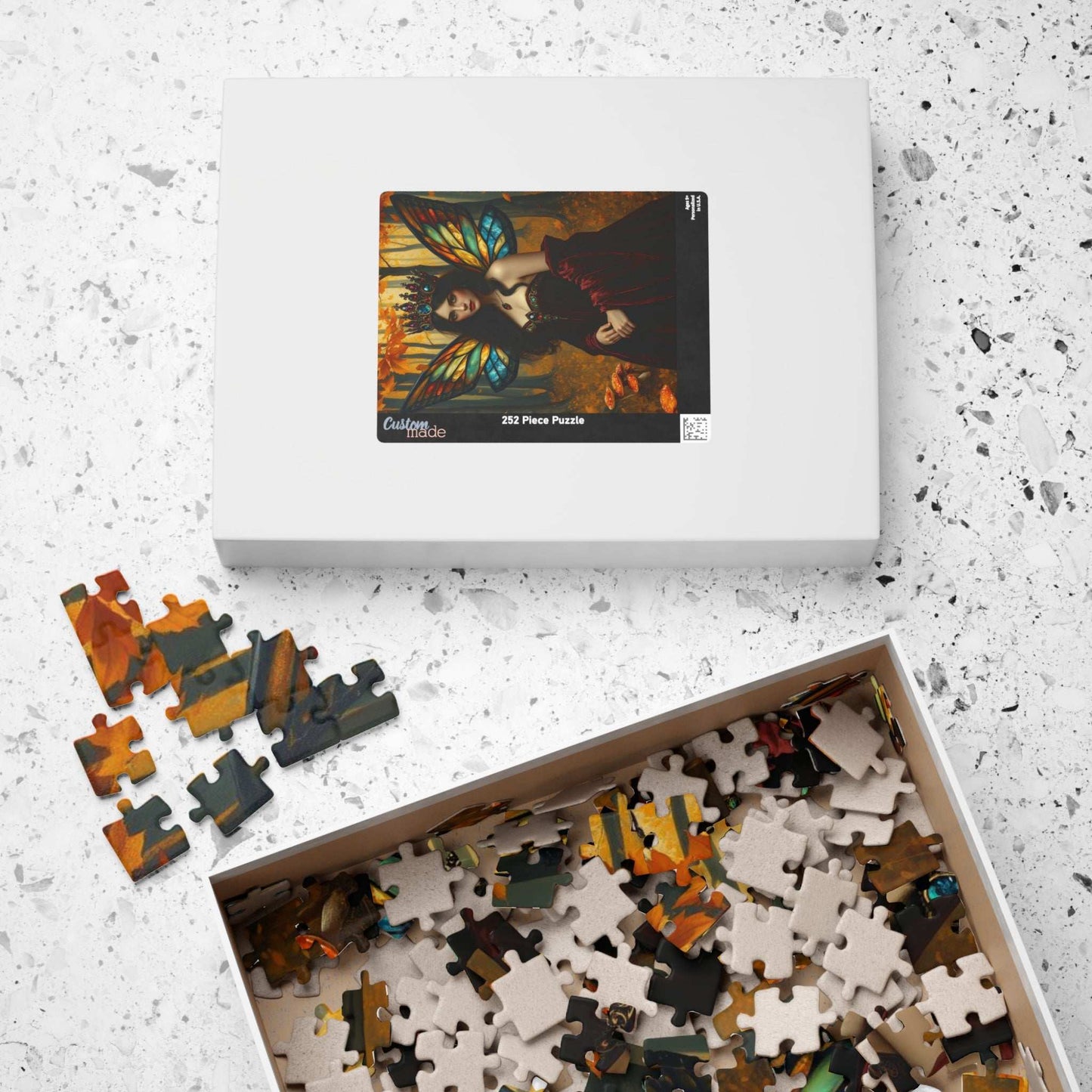 Autumn Crown Fairy Queen Jigsaw Puzzle - Enchanting Artwork, Family Fun, Fantasy Gift for Puzzle Lover, Unique Decor, Mindfulness Activity