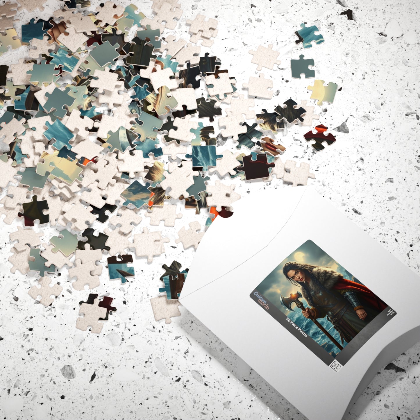 Viking Jigsaw Puzzle 110-1014 Piece, Medieval Era Woman Warrior on Stormy Sea, Norse Mythology, Gift for Puzzle Enthusiast, Mindful Activity Puzzle The Puzzle Chest