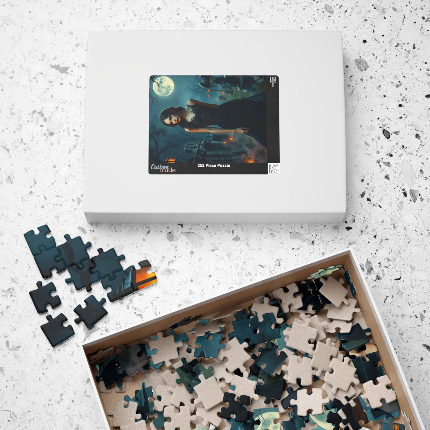 Gothic Moonlit Puzzle, Dark Fantasy Art, Spooky Decor, Halloween Gift for Puzzle Loving Friends, Family Activity, Unique Home Entertainment Puzzle The Puzzle Chest