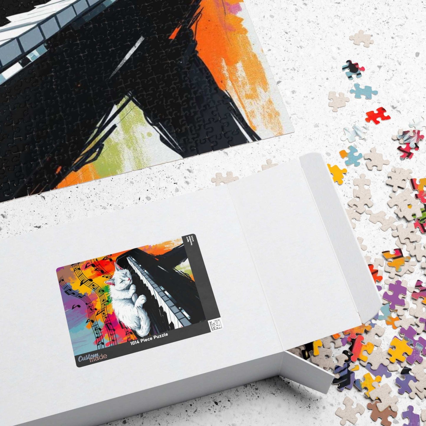 Musical Cat Jigsaw Puzzle - Cat Sleeping on Piano, Animal Lover Puzzle for Adults Puzzle The Puzzle Chest