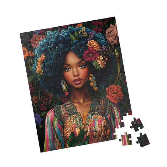 Afro Floral Portrait Puzzle | 110-1014 Piece Art Jigsaw