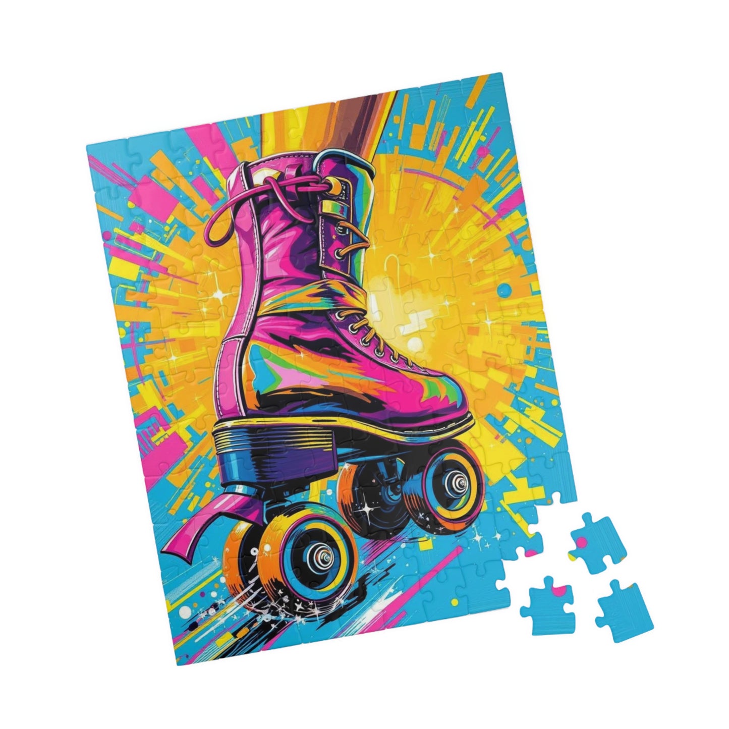 Colorful Roller Skate Puzzle | Pop Art Jigsaw Game | Fun Gift for Roller Skating Lovers | 110-1014 Piece | Family Game Night, Unique Home Puzzle The Puzzle Chest