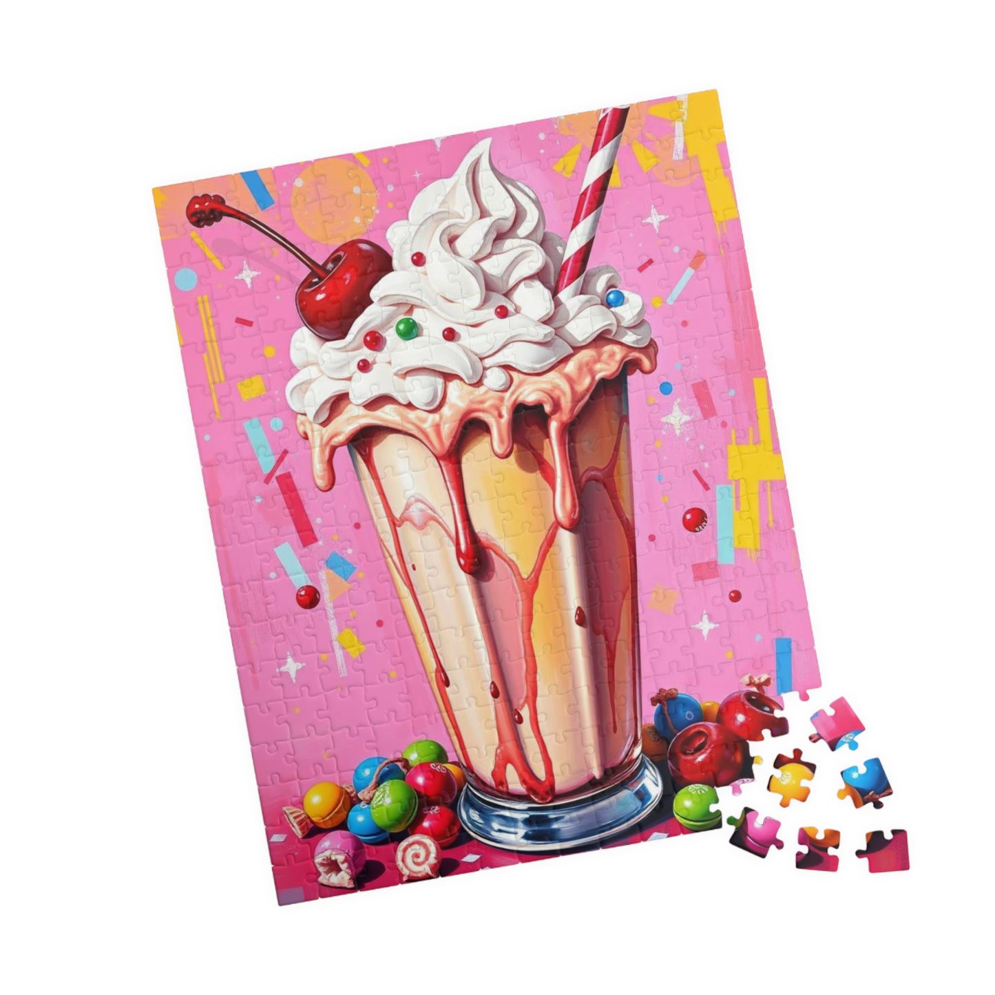 Ice Cream Sundae Puzzle, Pop Art Jigsaw Fun Family Activity, Home Entertainment, Holiday Birthday Gift for Friend, Brain Teaser Puzzle The Puzzle Chest