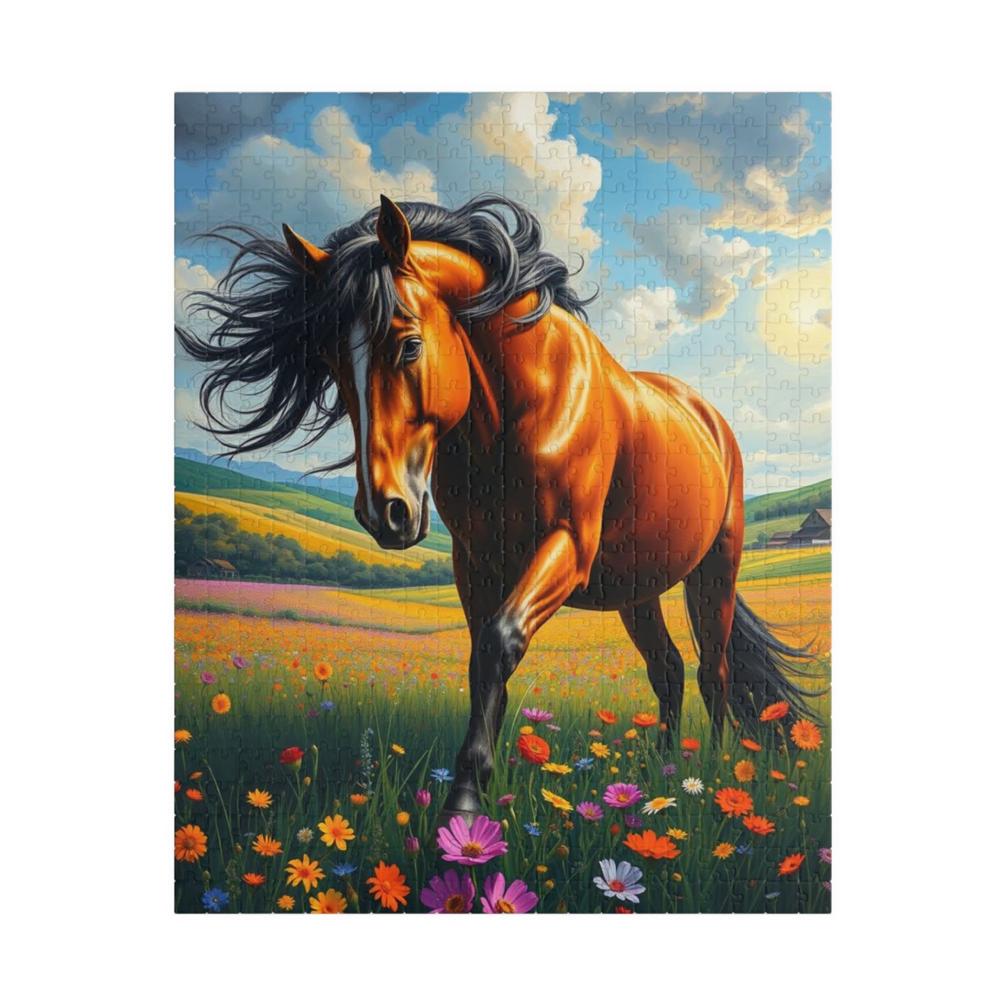 Majestic Horse Puzzle - 110, 252, 520, 1014-pieces - Perfect Gift for Horse Lovers, Family Fun, Game Night, Art Enthusiasts 520 pcs (Vertical) Puzzle The Puzzle Chest