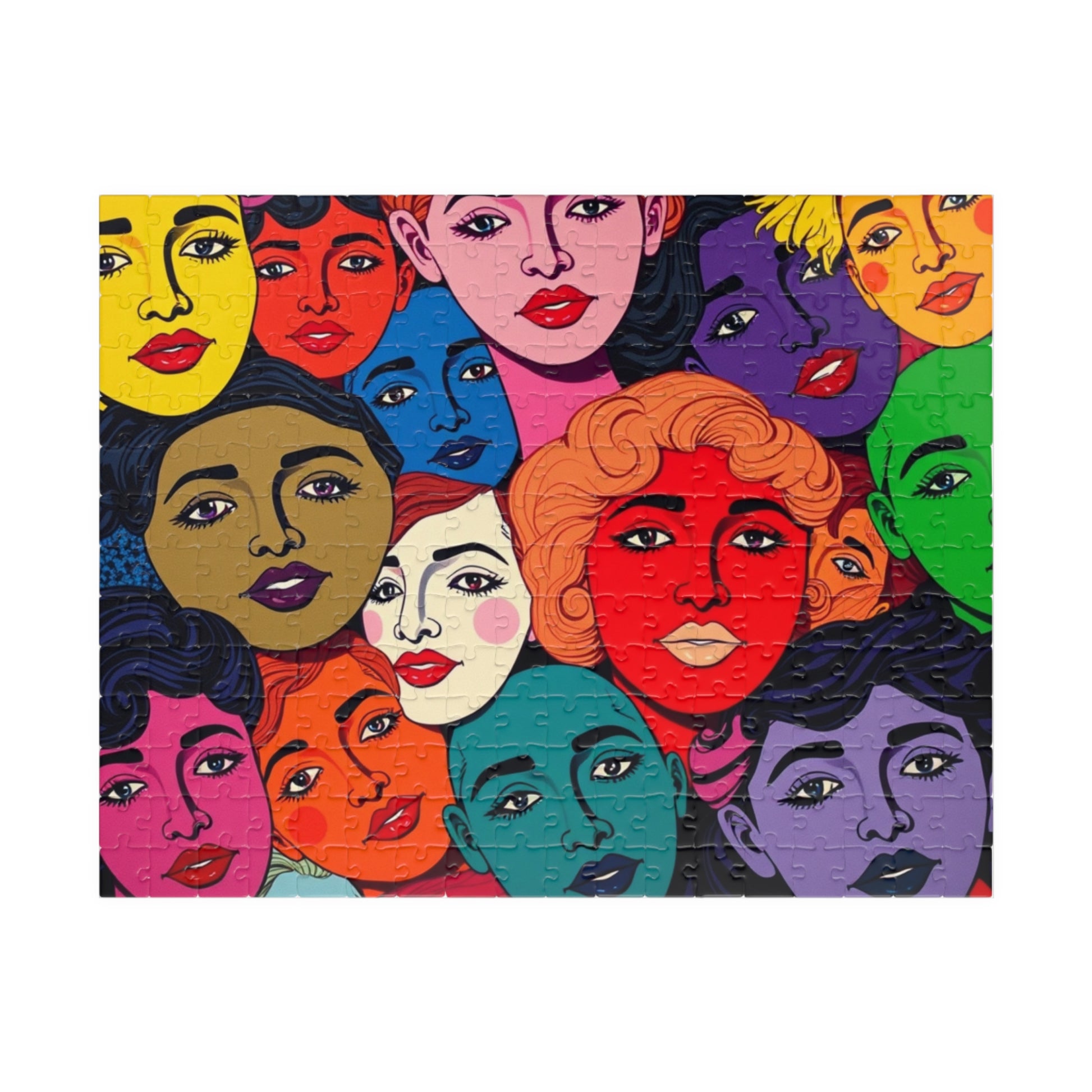 Colorful Women Faces Puzzle, 110, 252, 520, 1014-piece Pop Art Jigsaw, Unique Artwork, Gift for Her, Family Activity, Creative Hobby 252 pcs (Horizontal) Puzzle The Puzzle Chest