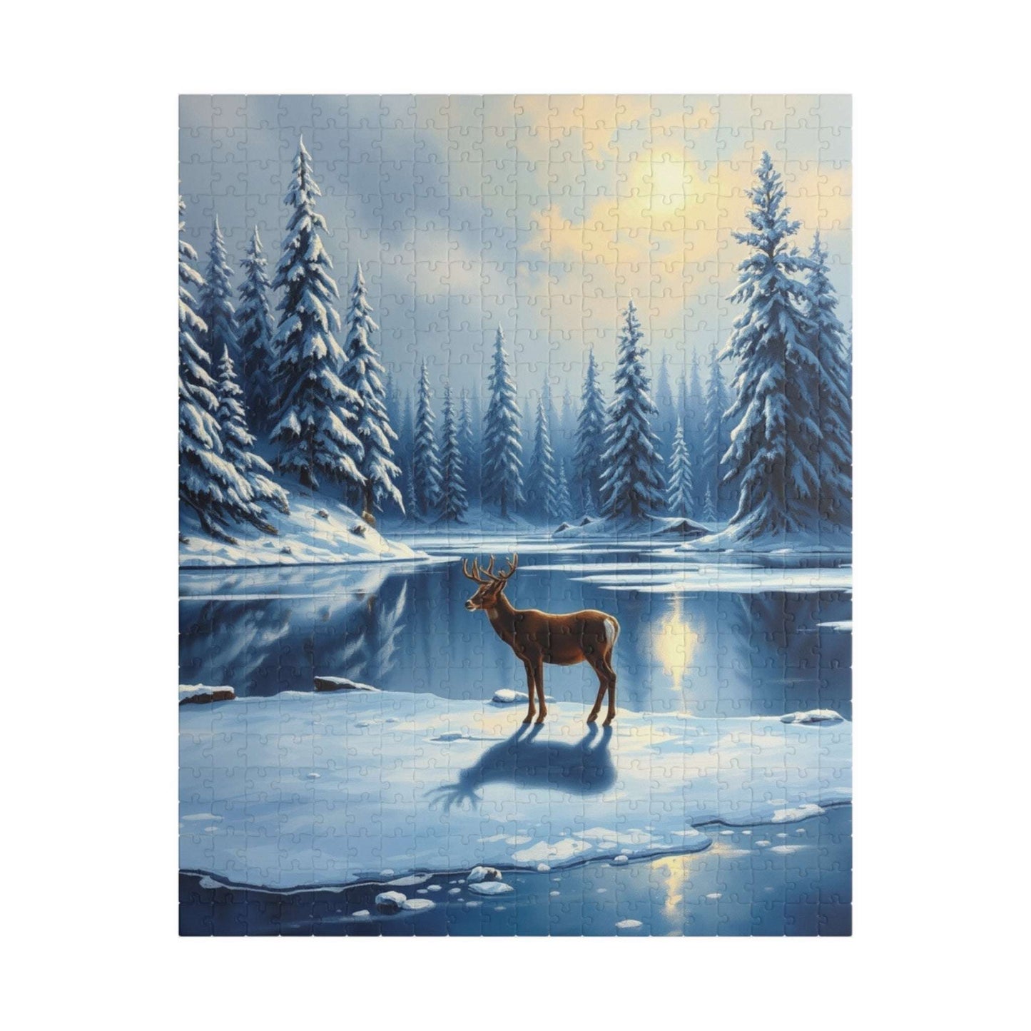 Serene Winter Landscape Puzzle | 110, 252, 520, 1014-piece Jigsaw | Cozy Home Activity, Gift for Nature Lovers, Christmas Decor, Family Time 520 pcs (Vertical) Puzzle The Puzzle Chest