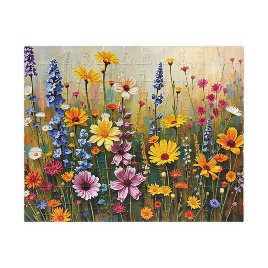 Vibrant Floral Puzzle, Flower Jigsaw Game for Adults Seniors, Family Fun Solo Activity, Mindfulness Gift for Nature Lovers Puzzle Fans 110 pcs (Horizontal) Puzzle The Puzzle Chest