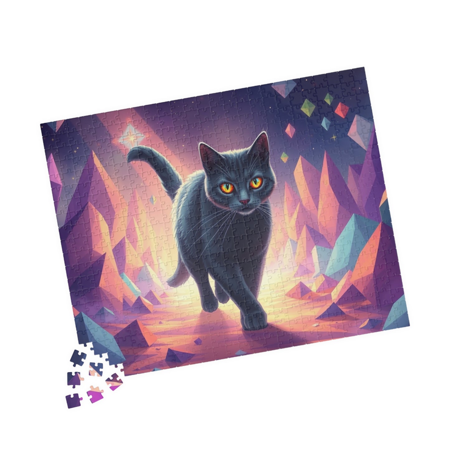 Mystical Cat Puzzle, Colorful Cat Jigsaw, Cat Lover Gift, Unique Home Decor, Family Game Night Puzzle The Puzzle Chest