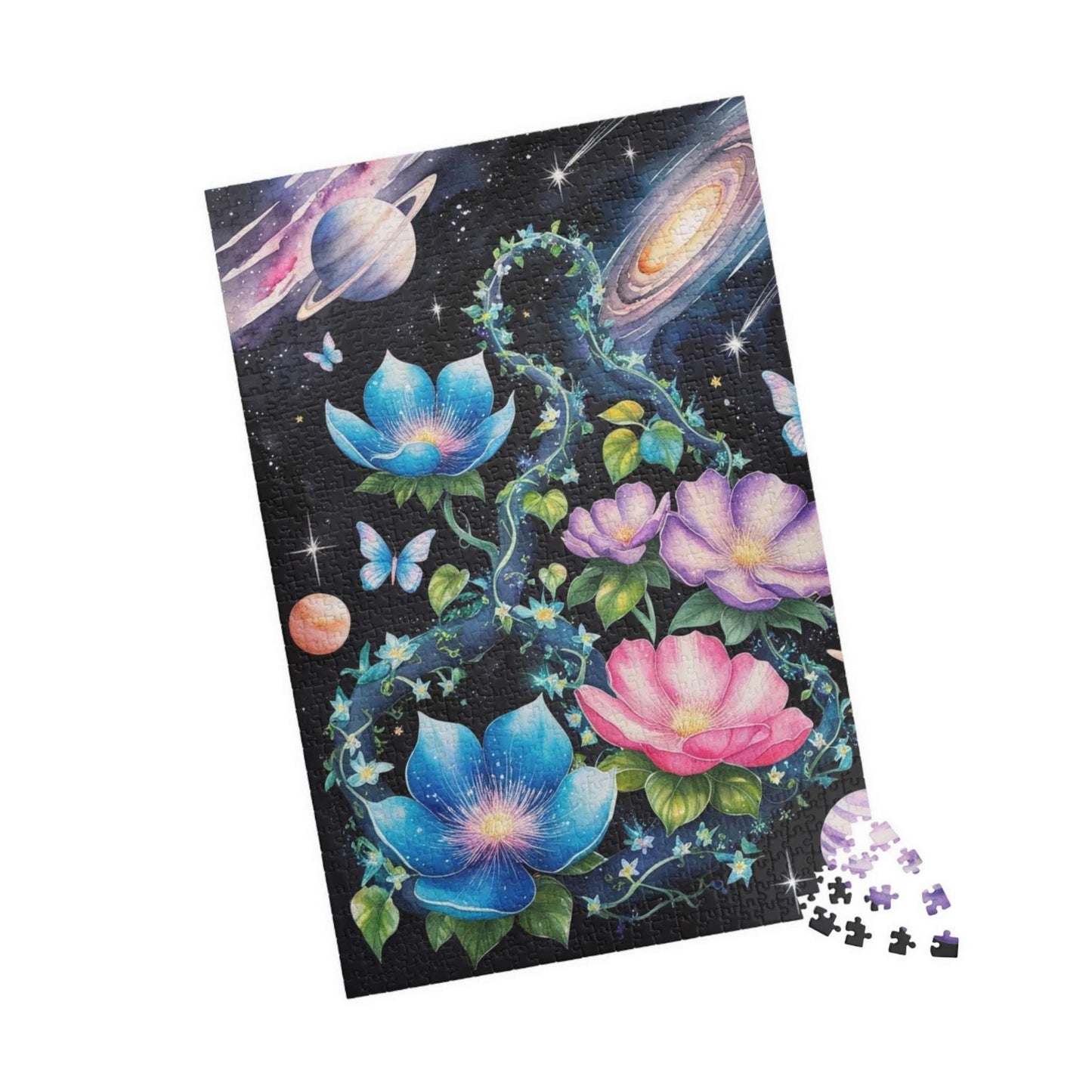 Cosmic Garden Jigsaw Puzzle (Butterflies Planets Stars), Fantasy Family Game Night, Adult Activity, Syfy Space Lover Gift, Hobby Puzzle The Puzzle Chest