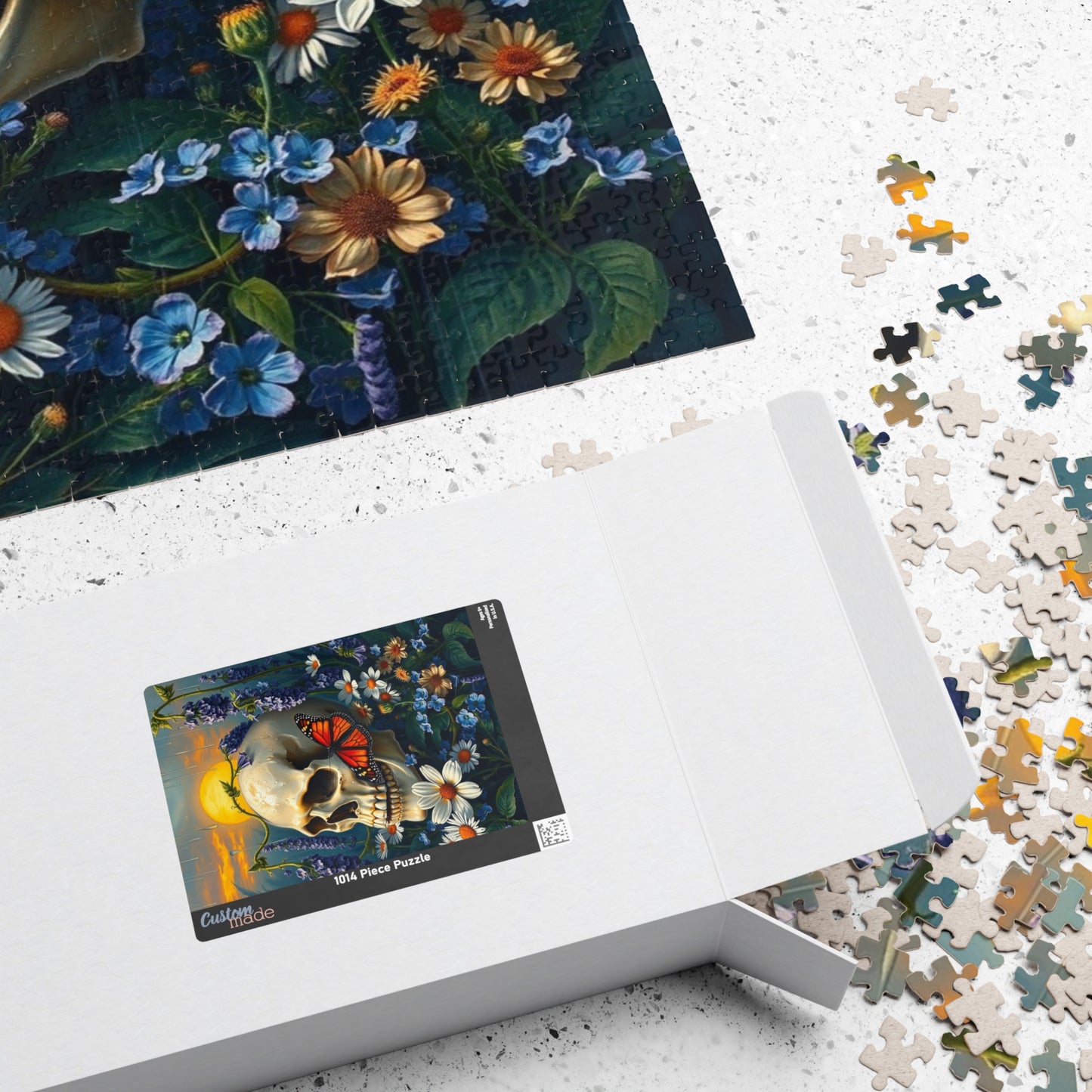 Skull and Butterfly Puzzle, Artistic Dark Art Jigsaw Puzzle for Adults, Unique Gothic Artwork Puzzle Lover Gift, Relaxing Fun Solo Activity Puzzle The Puzzle Chest