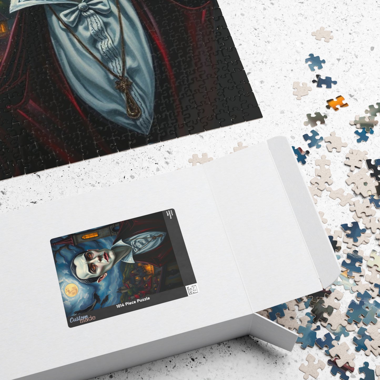 Vampire Gothic Manor Jigsaw Puzzle, Dark Fantasy Stormy Sky Art, Halloween Game, Challenging Adult Toy, Mind-bending Activity, Unique Gift Puzzle The Puzzle Chest